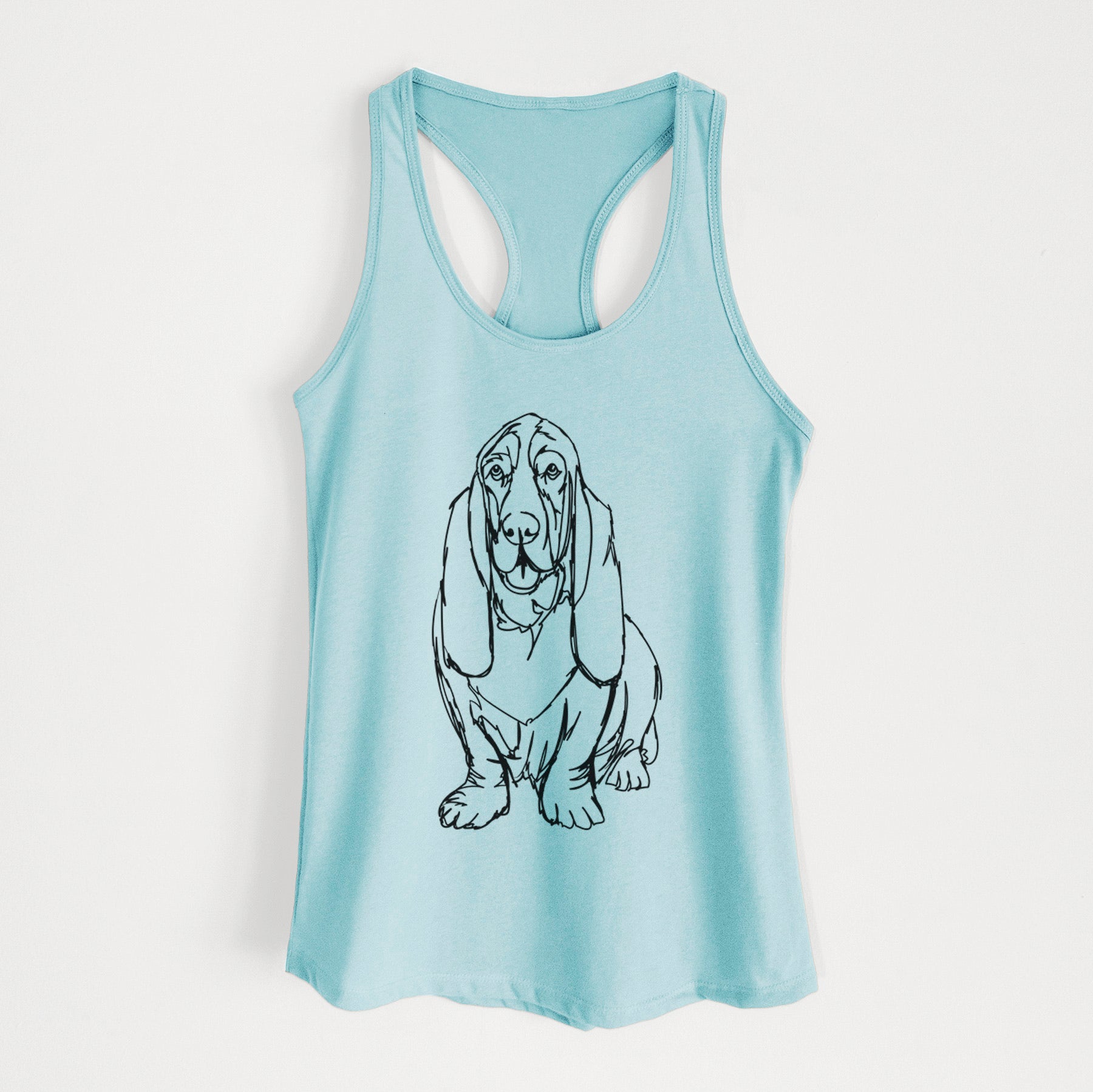 Doodled BassetHound - Women's Racerback Tanktop