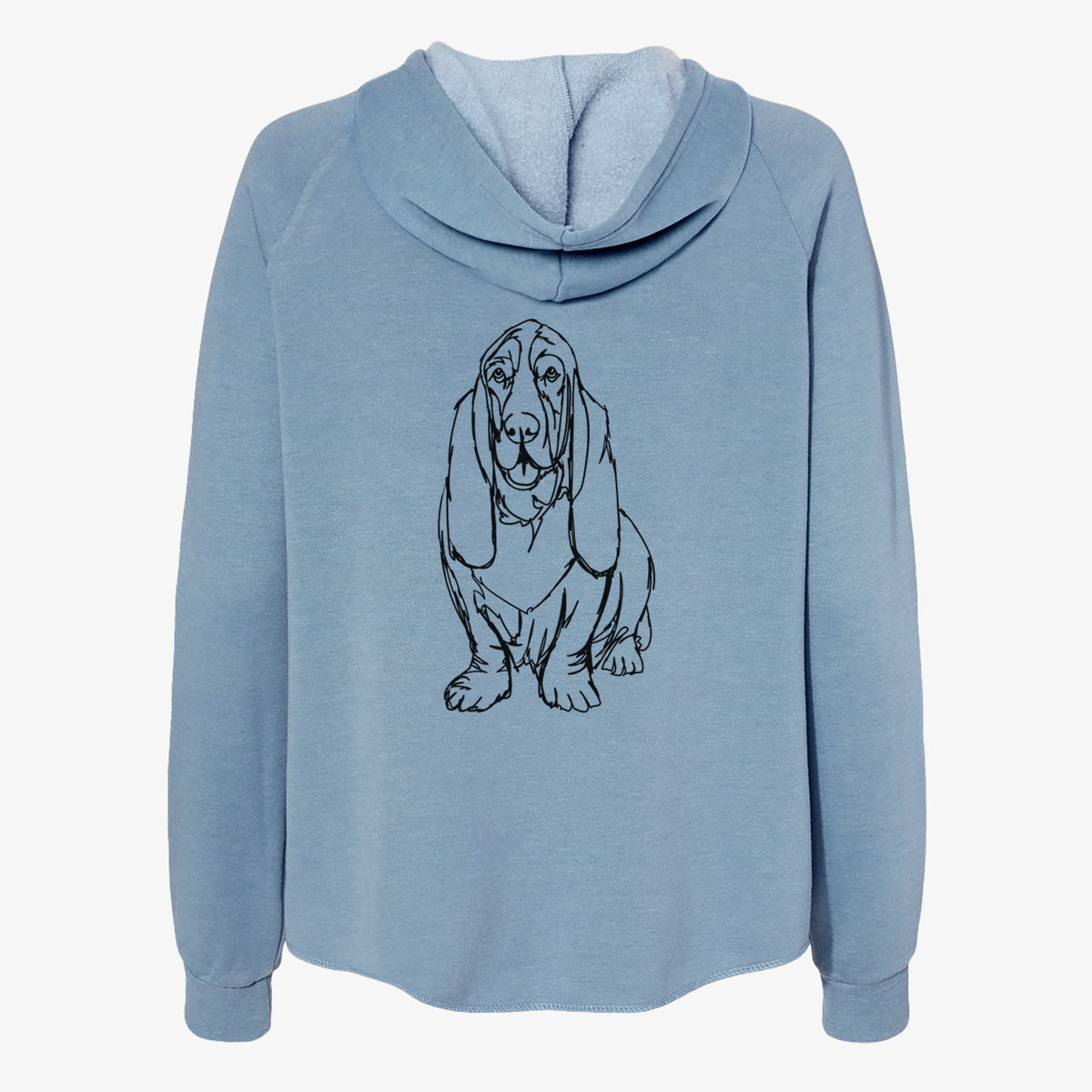 Doodled BassetHound - Women's Cali Wave Zip-Up Sweatshirt