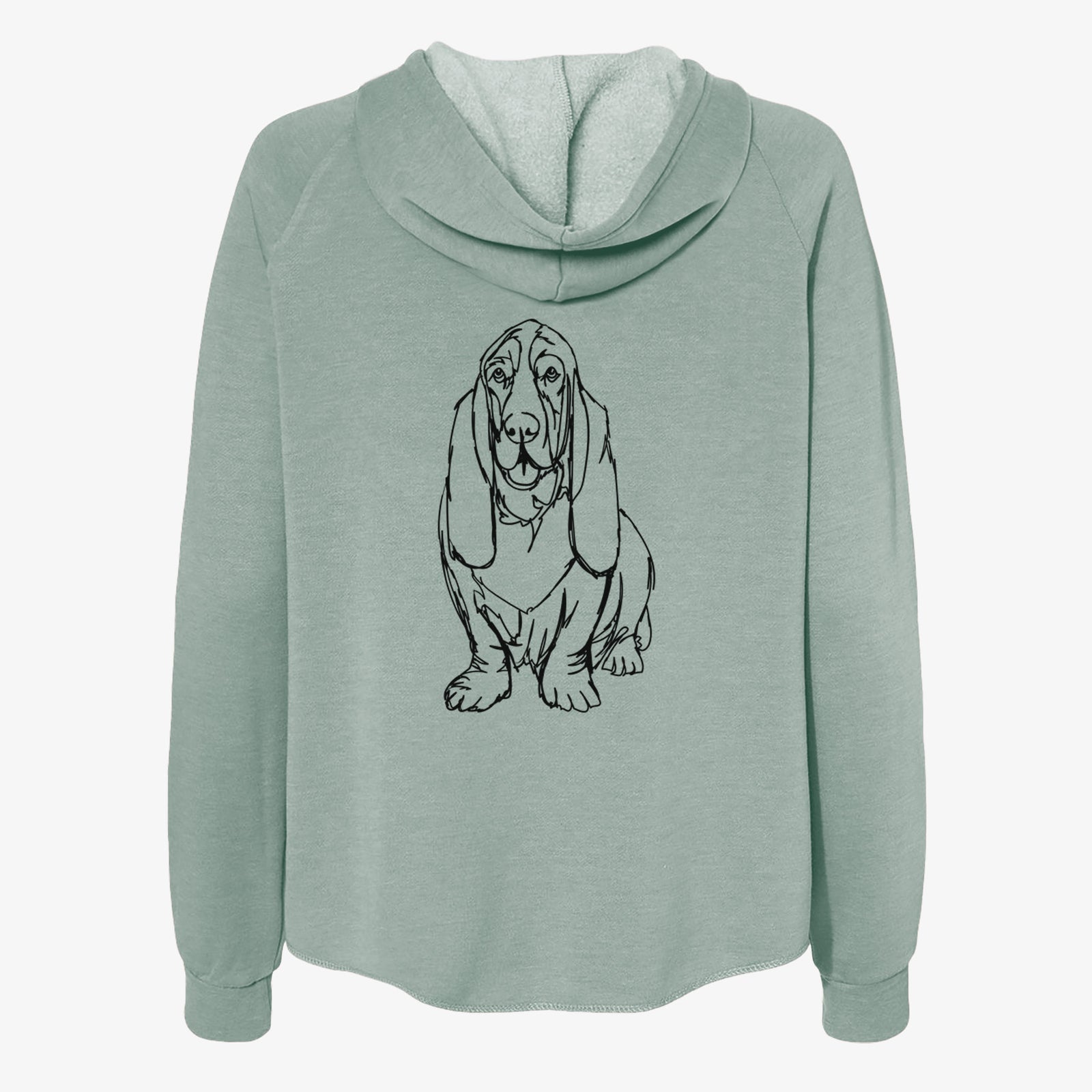 Doodled BassetHound - Women's Cali Wave Zip-Up Sweatshirt