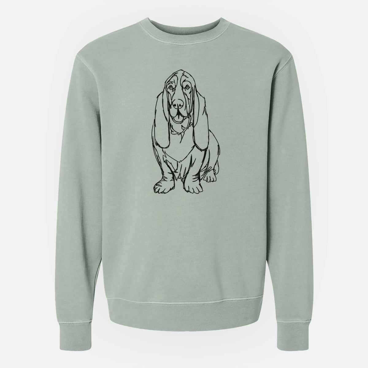 Doodled BassetHound the  - Unisex Pigment Dyed Crew Sweatshirt