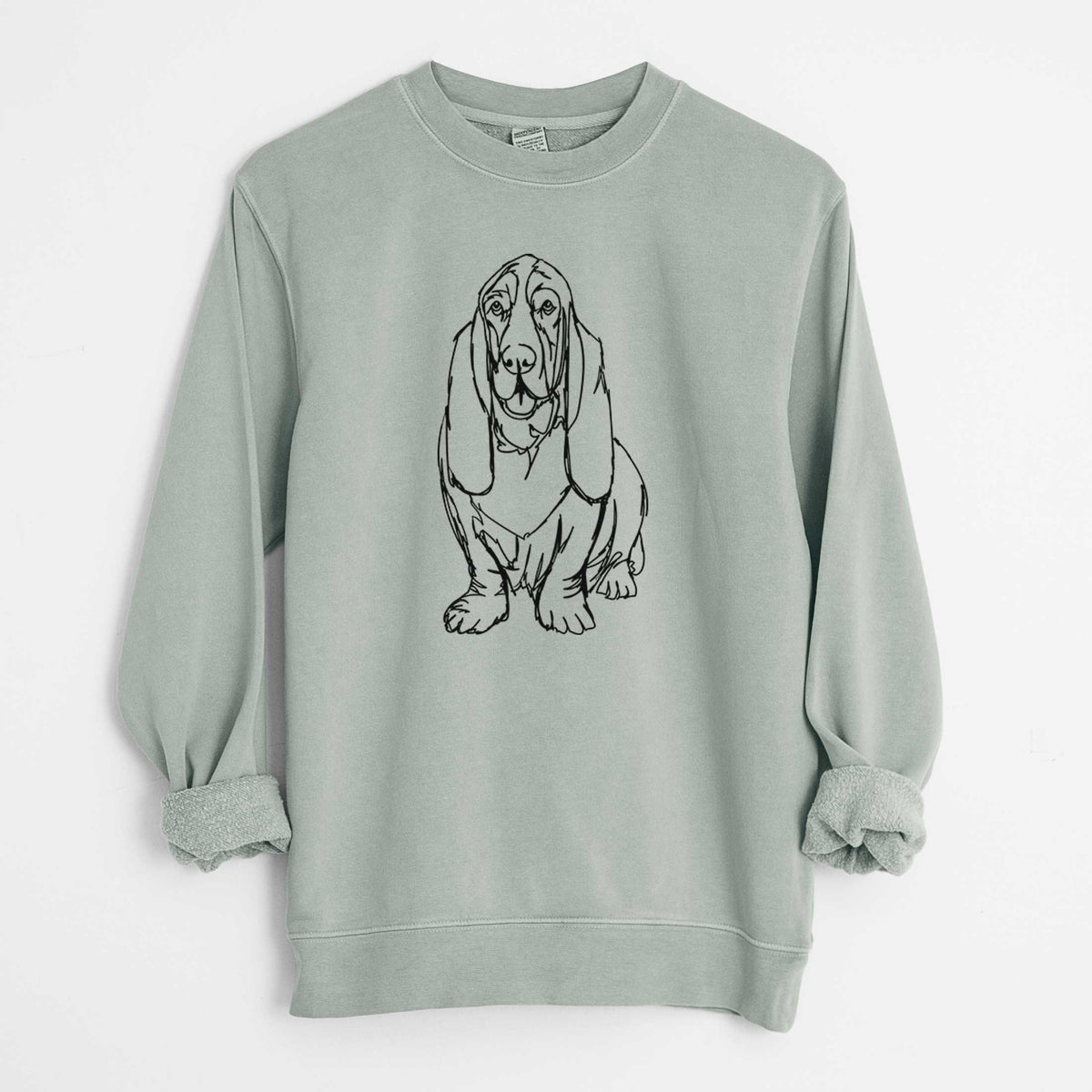 Doodled BassetHound the  - Unisex Pigment Dyed Crew Sweatshirt