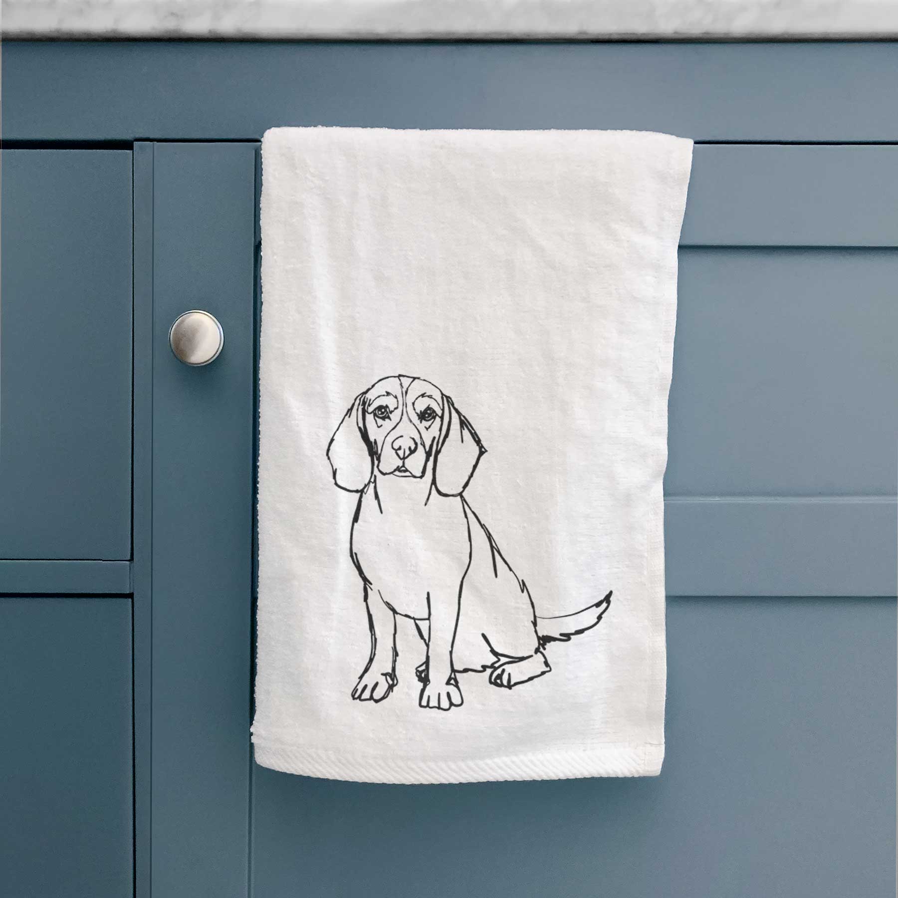 Doodled Beagle Decorative Hand Towel