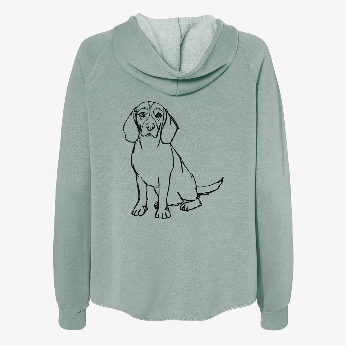 Doodled Beagle - Women's Cali Wave Zip-Up Sweatshirt