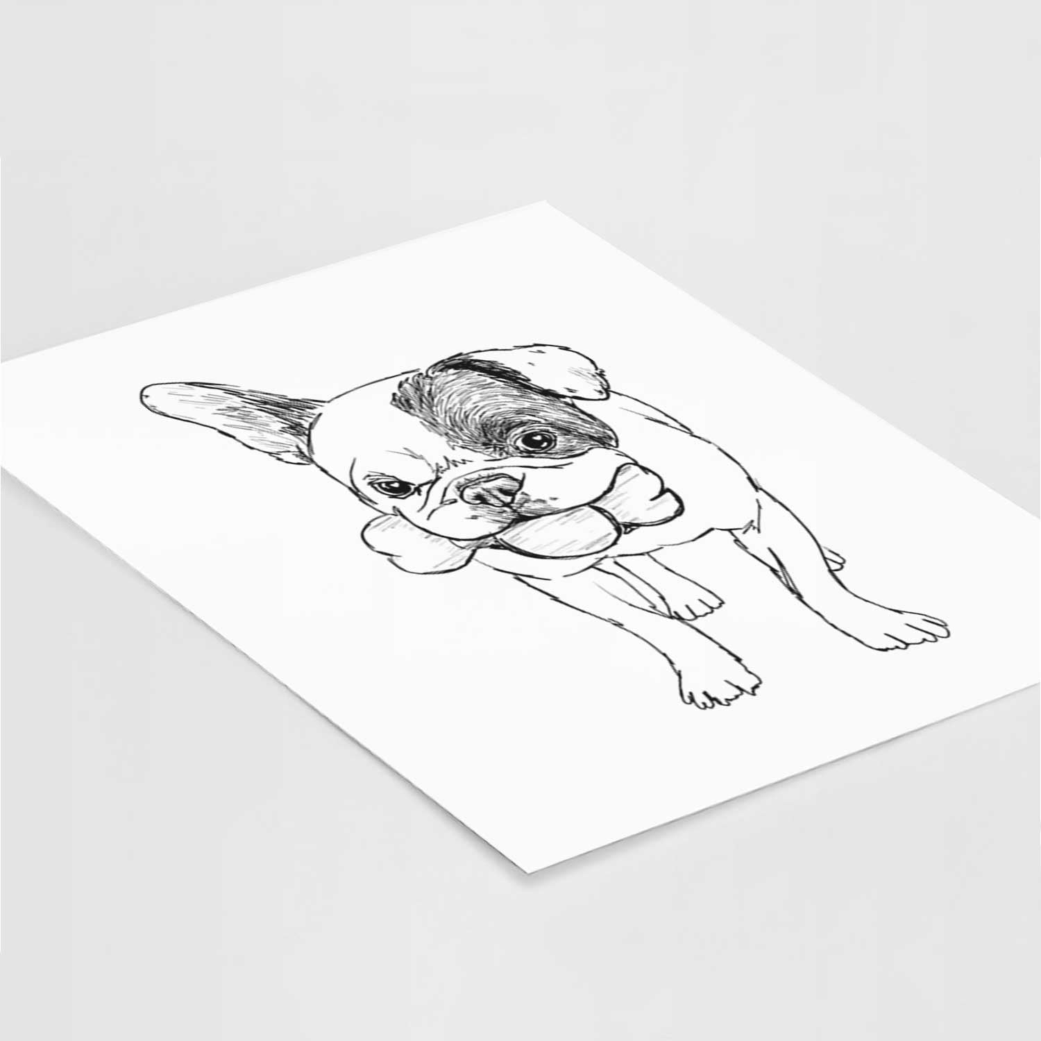 Doodled Beau the French Bulldog Art Print