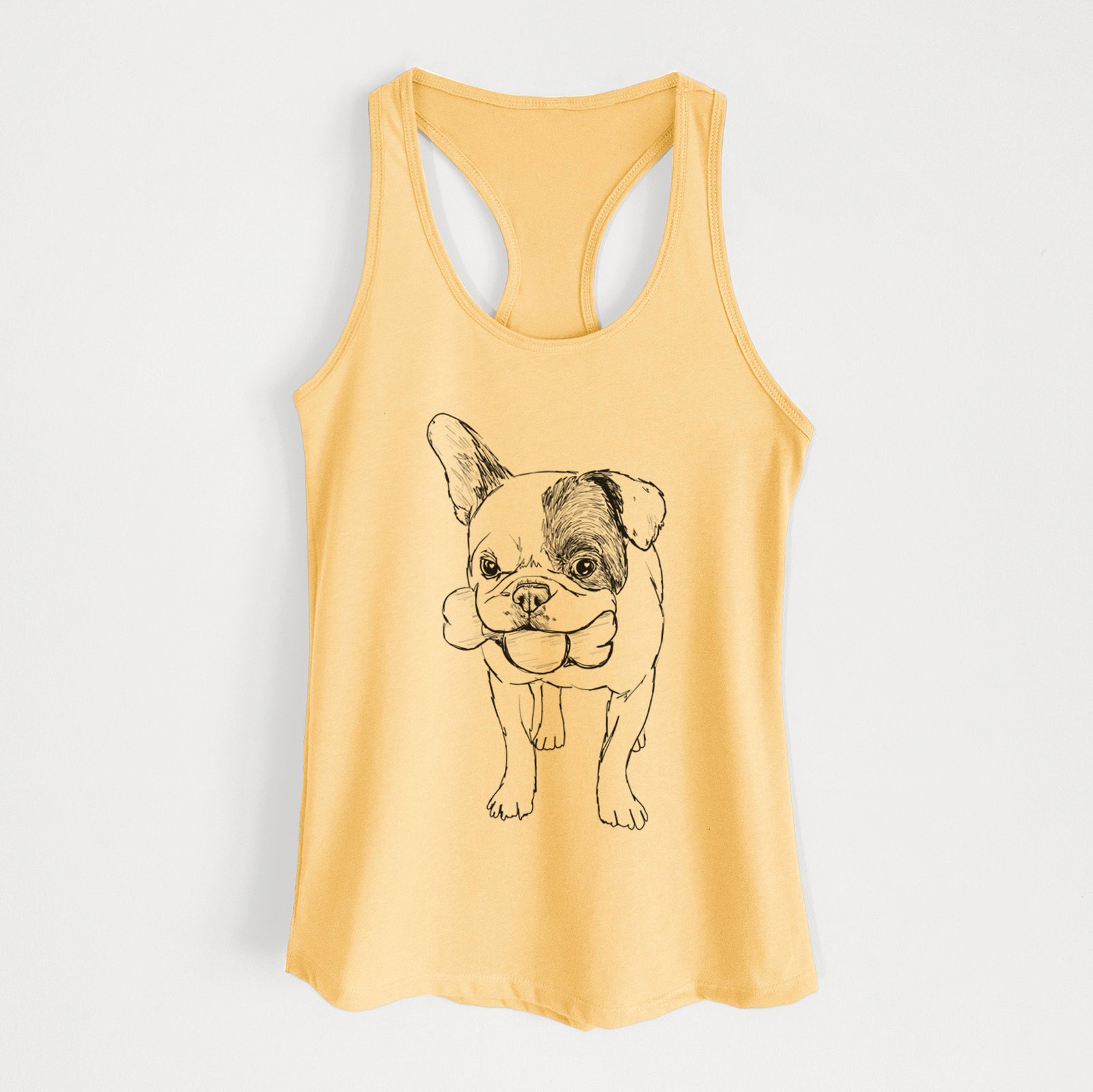 Doodled Beau the French Bulldog - Women's Racerback Tanktop