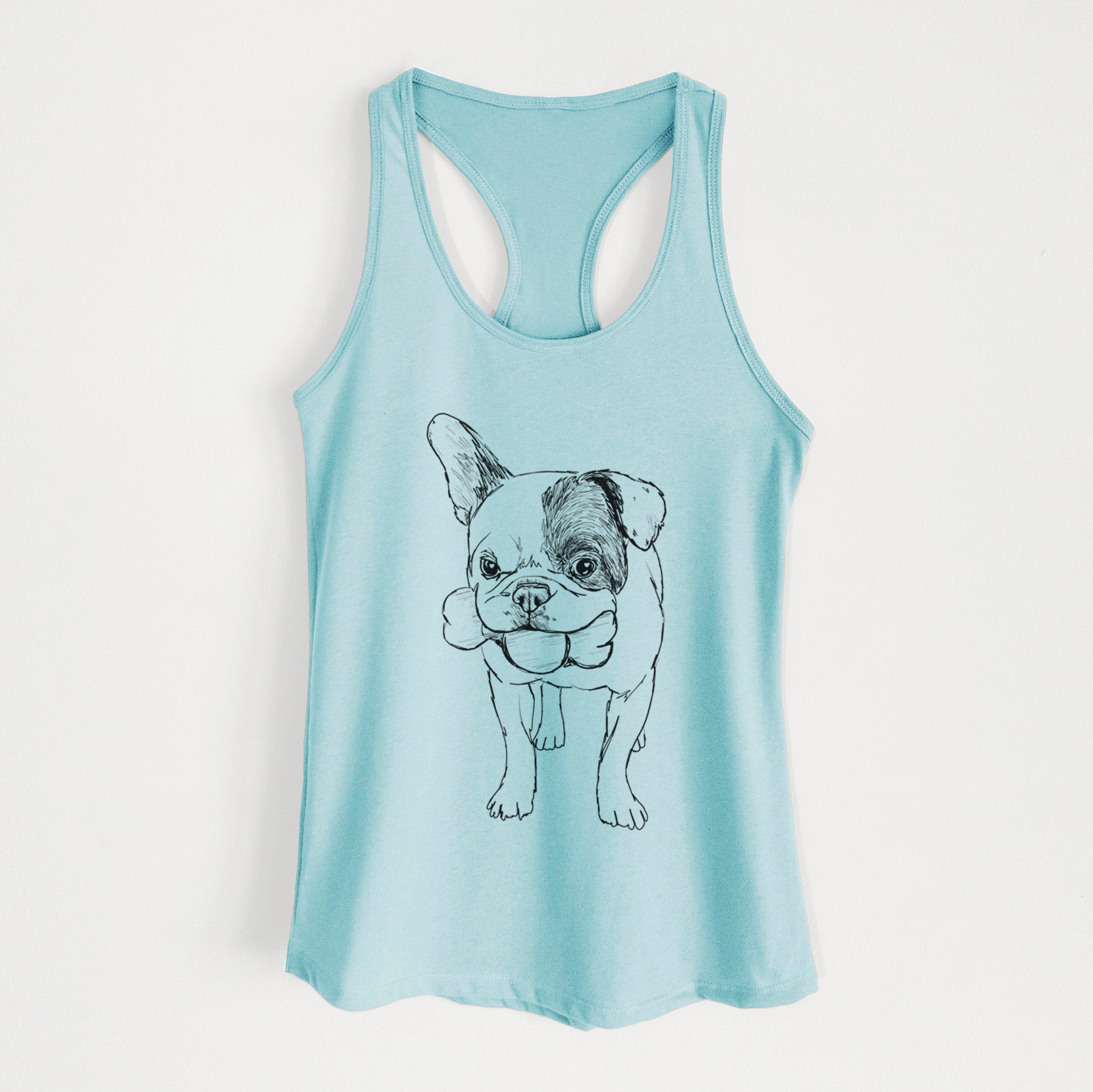 Doodled Beau the French Bulldog - Women's Racerback Tanktop