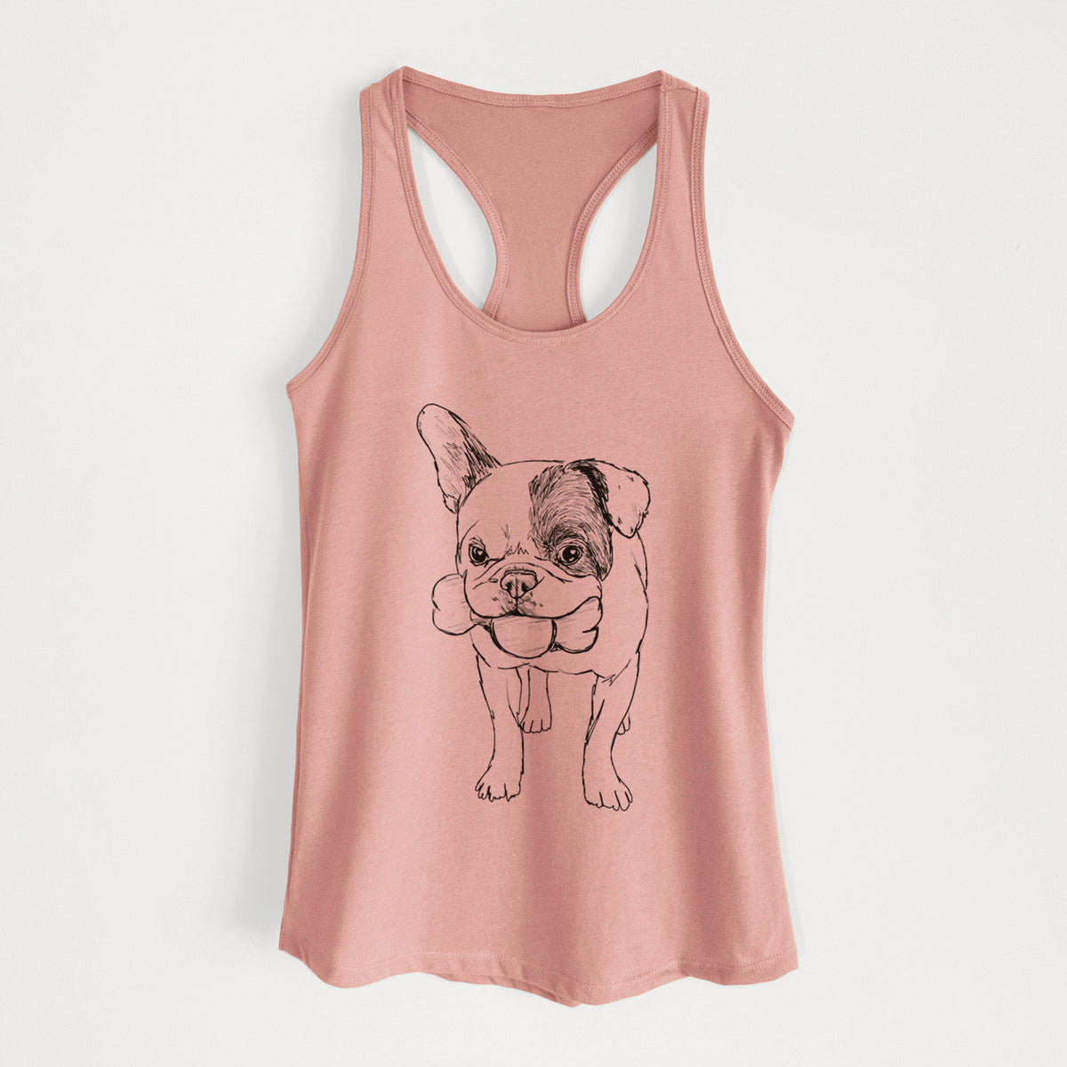 Doodled Beau the French Bulldog - Women's Racerback Tanktop