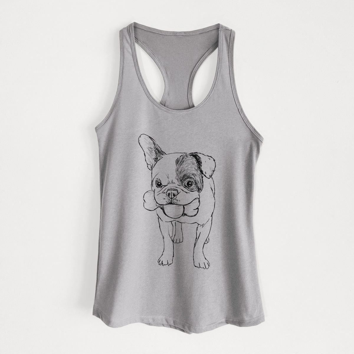 Doodled Beau the French Bulldog - Women's Racerback Tanktop