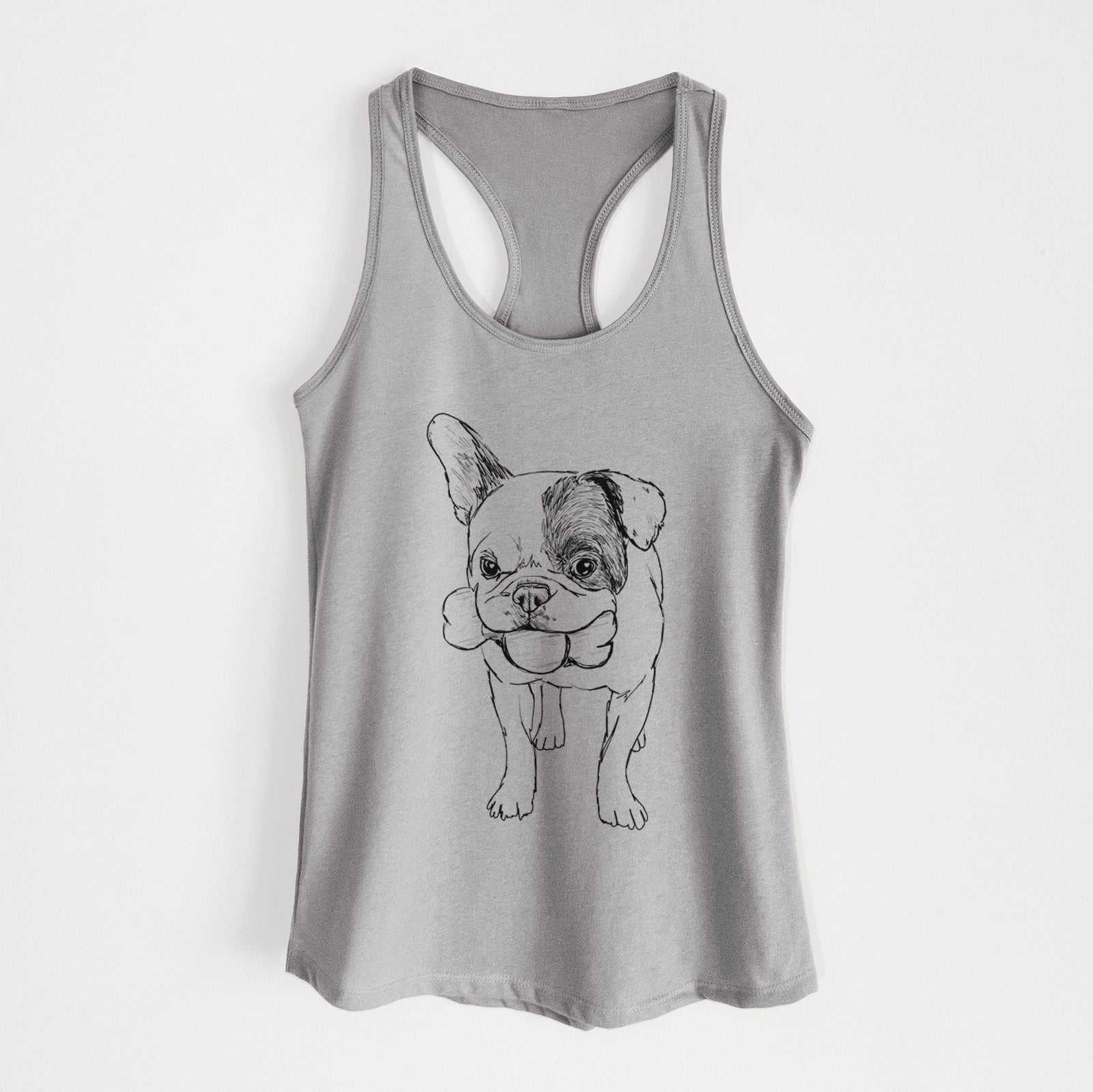 Doodled Beau the French Bulldog - Women's Racerback Tanktop