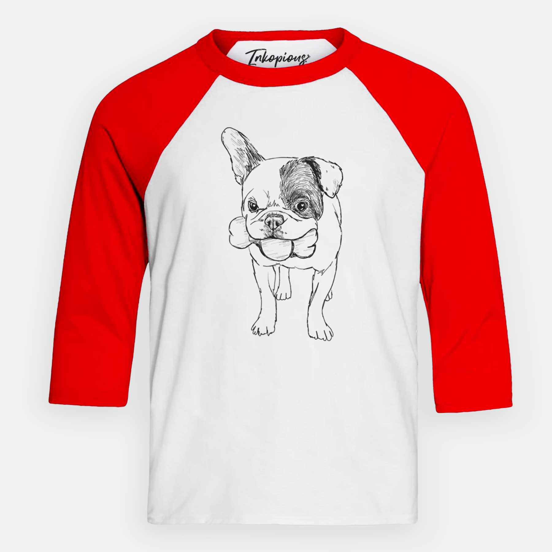 Doodled Beau the French Bulldog - Youth 3/4 Long Sleeve