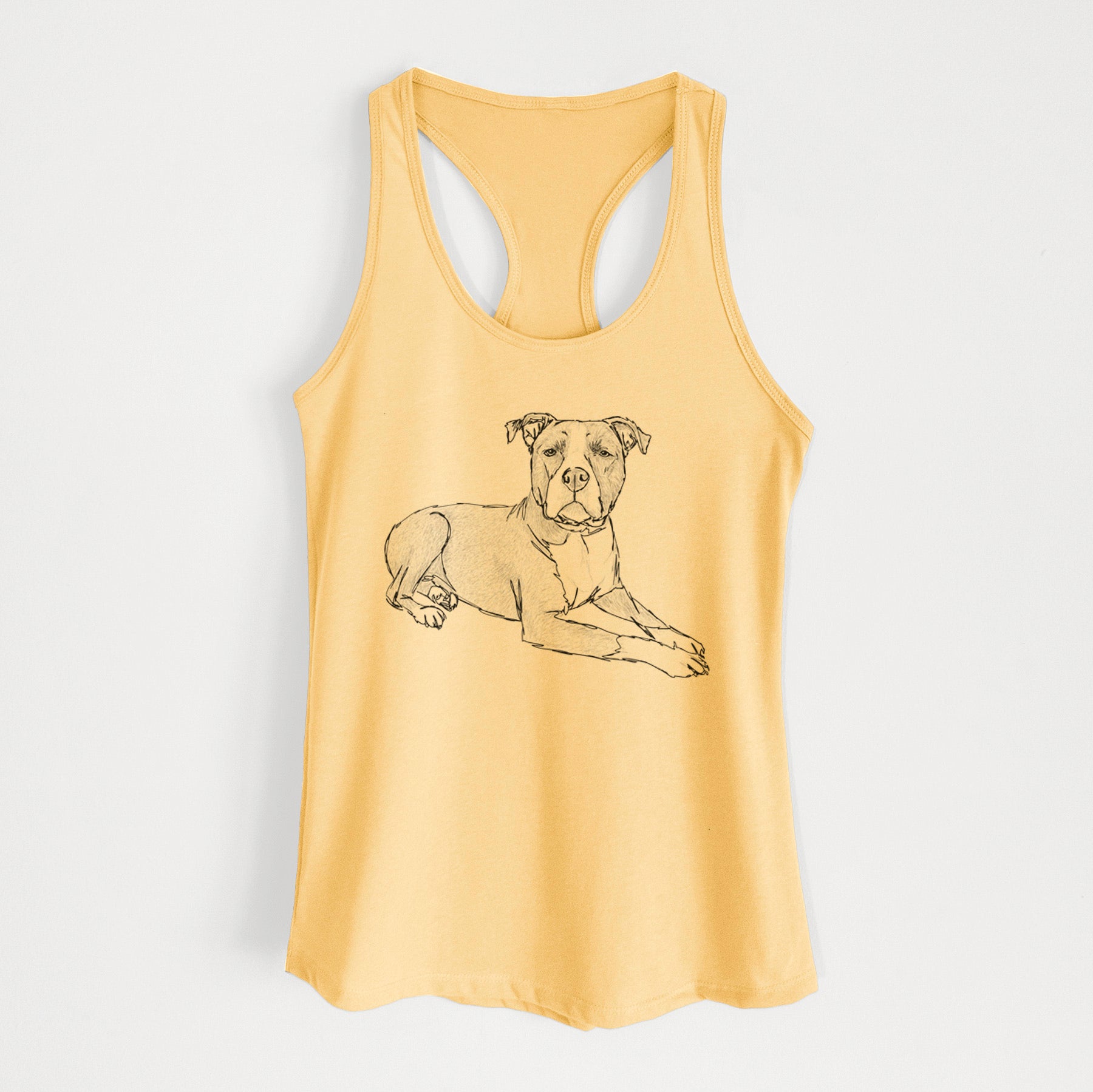 Doodled Bella the Pitbull - Women's Racerback Tanktop