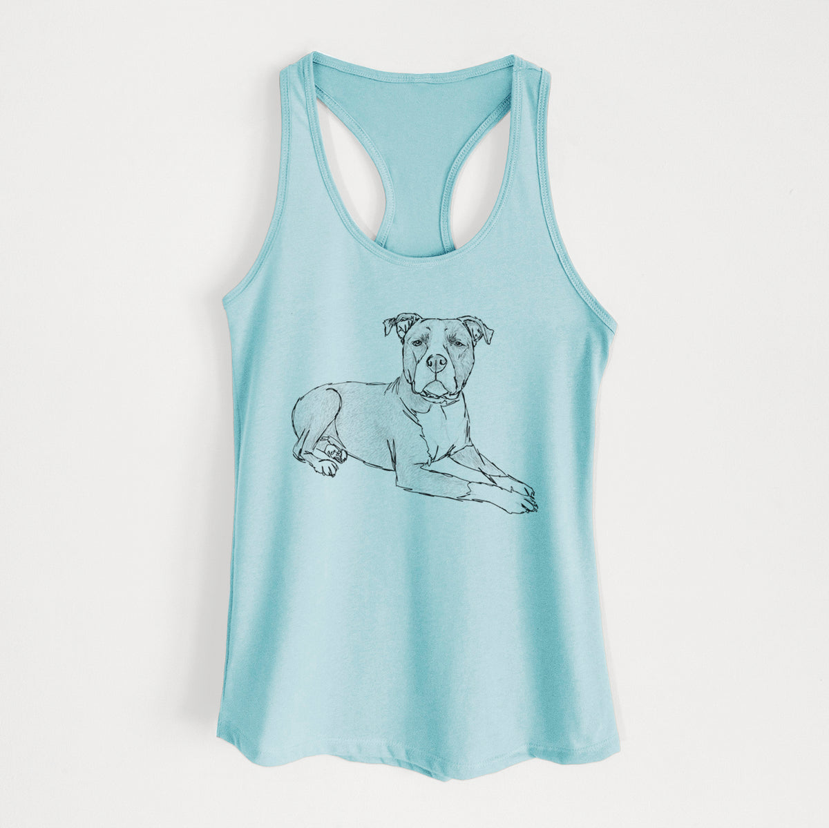 Doodled Bella the Pitbull - Women&#39;s Racerback Tanktop