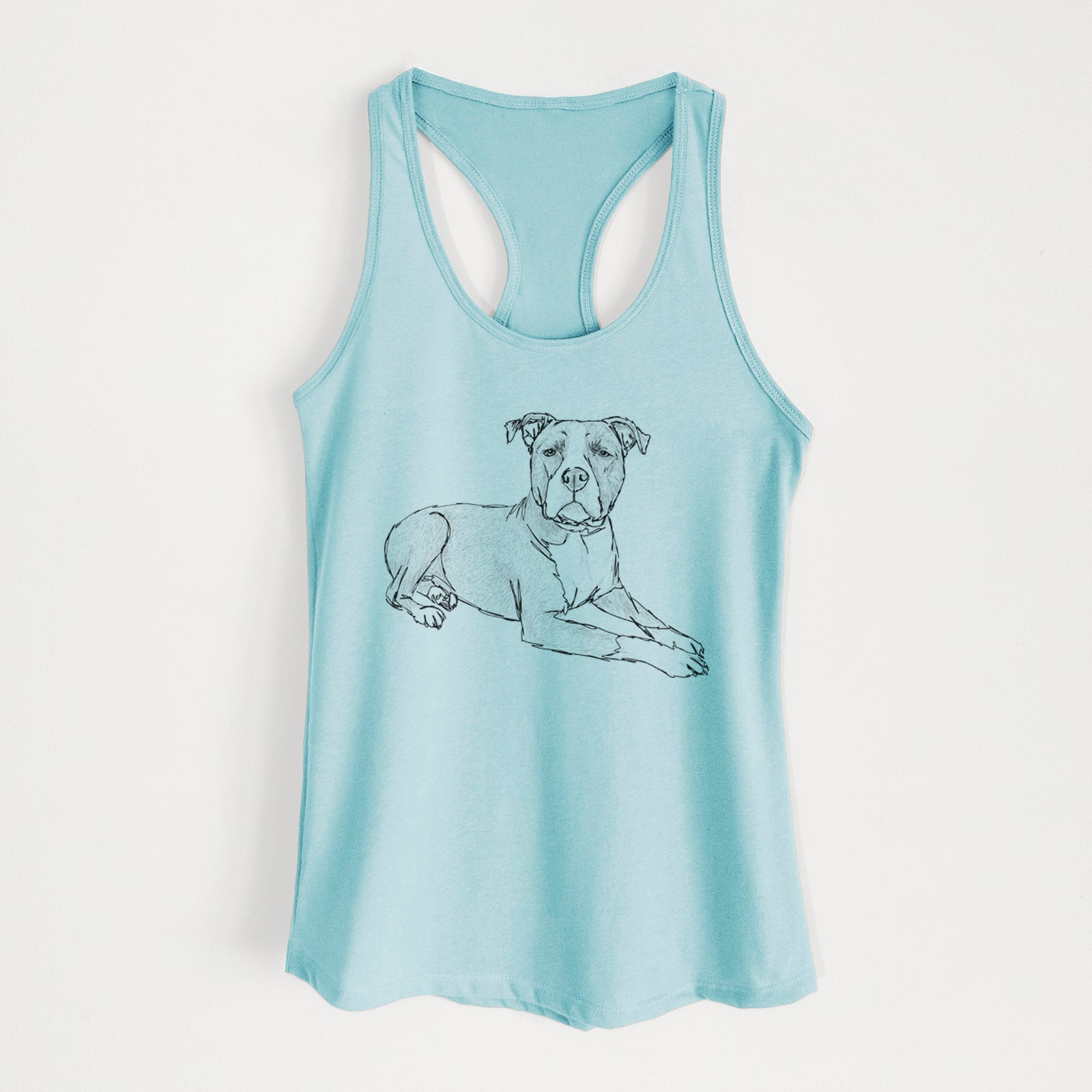 Doodled Bella the Pitbull - Women's Racerback Tanktop