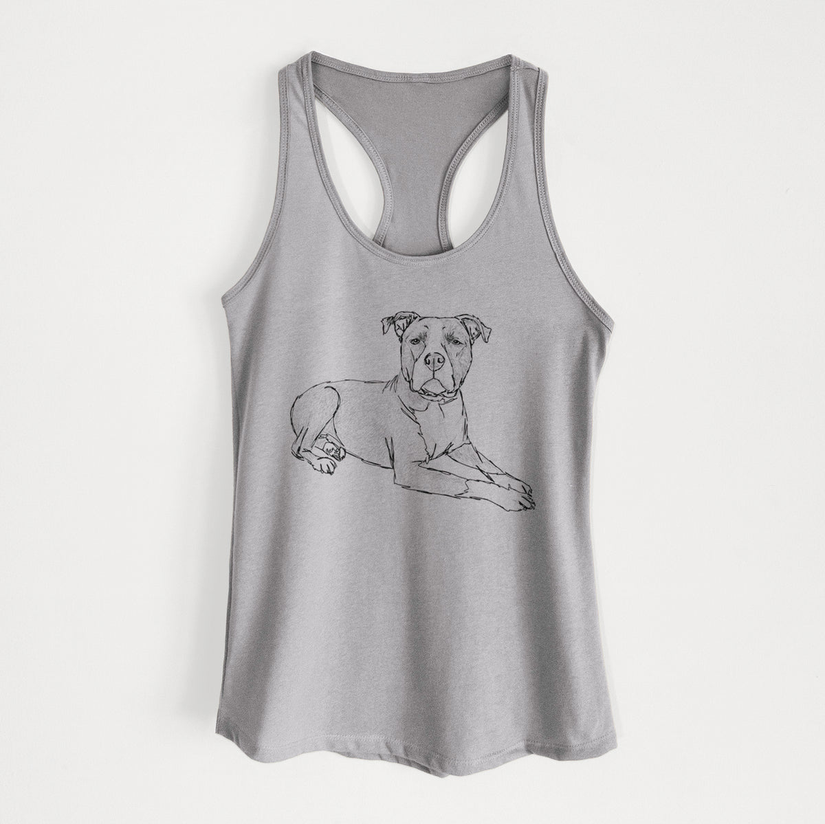 Doodled Bella the Pitbull - Women's Racerback Tanktop