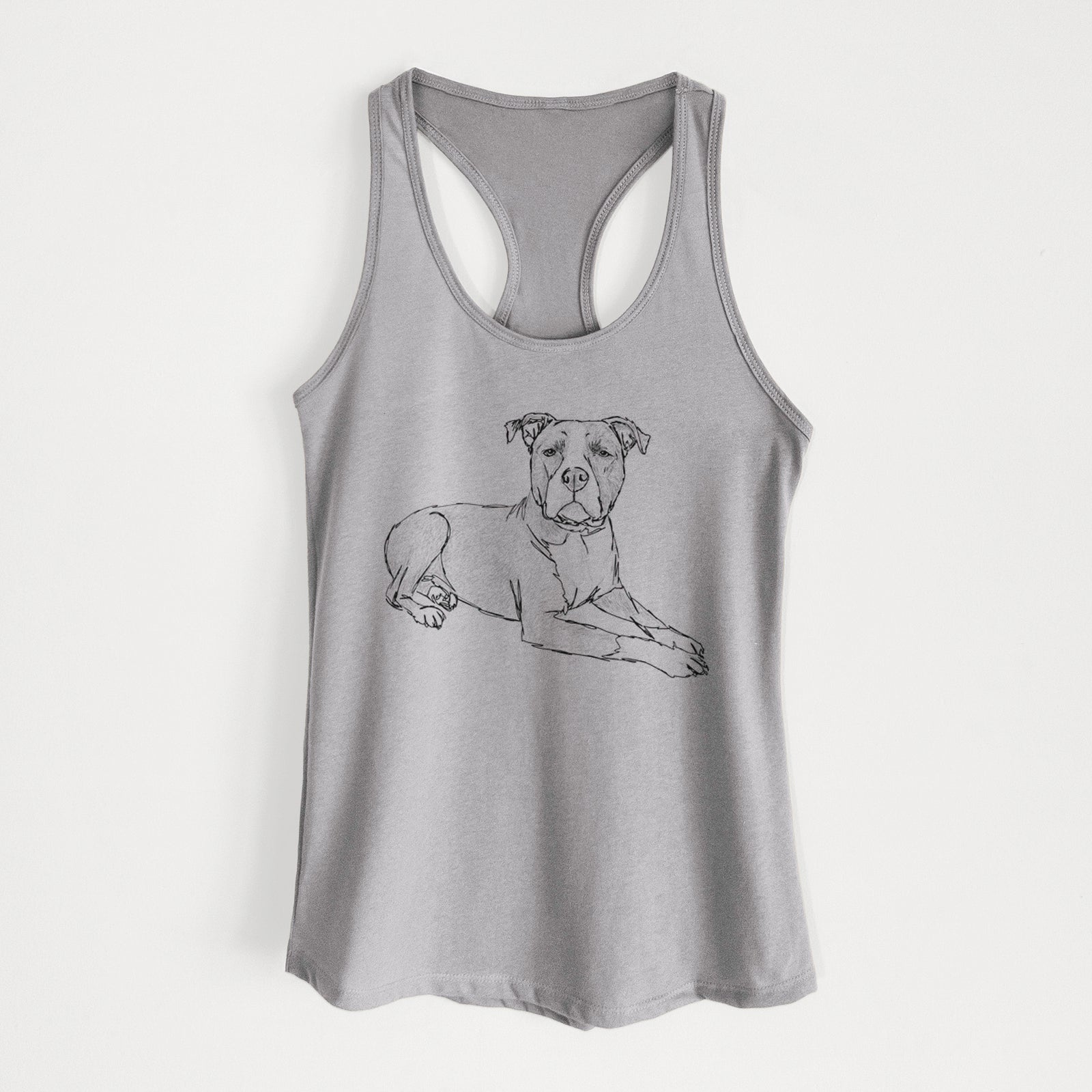 Doodled Bella the Pitbull - Women's Racerback Tanktop
