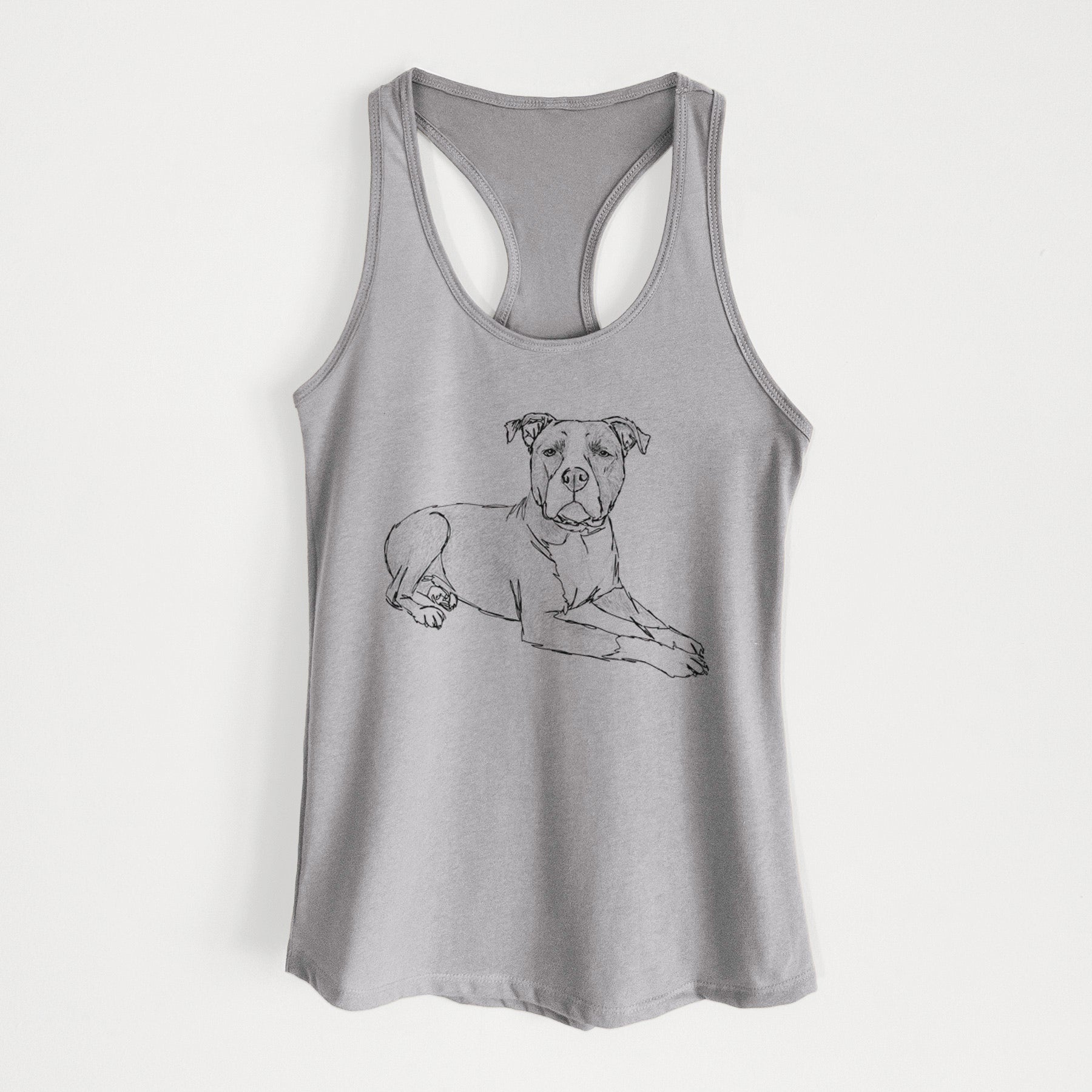 Doodled Bella the Pitbull - Women's Racerback Tanktop