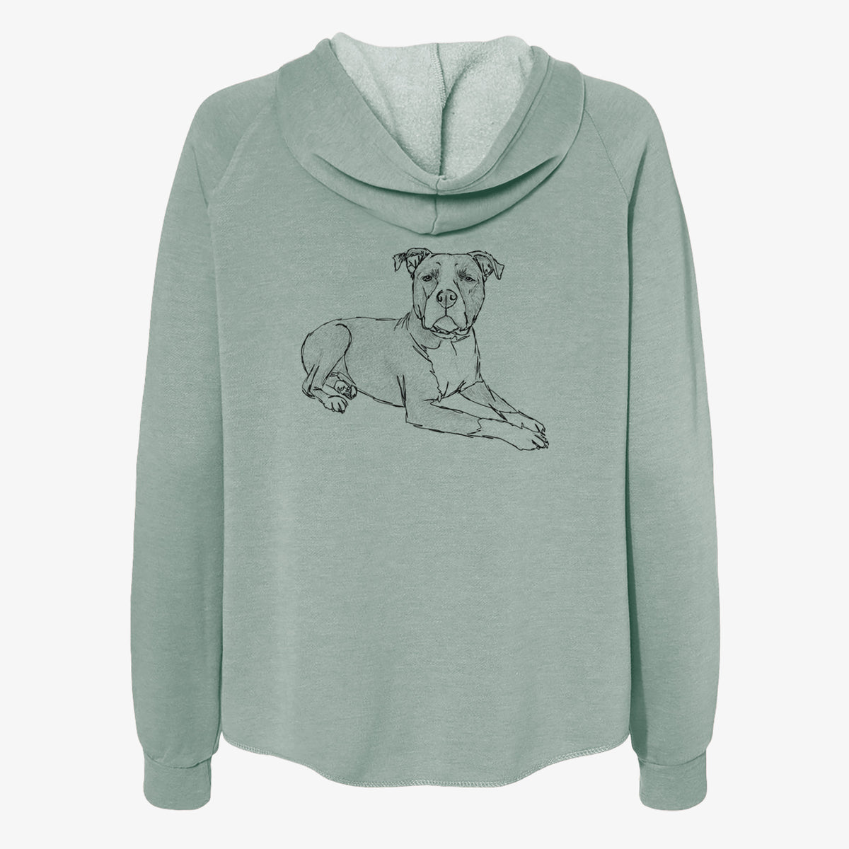 Doodled Bella the Pitbull - Women's Cali Wave Zip-Up Sweatshirt