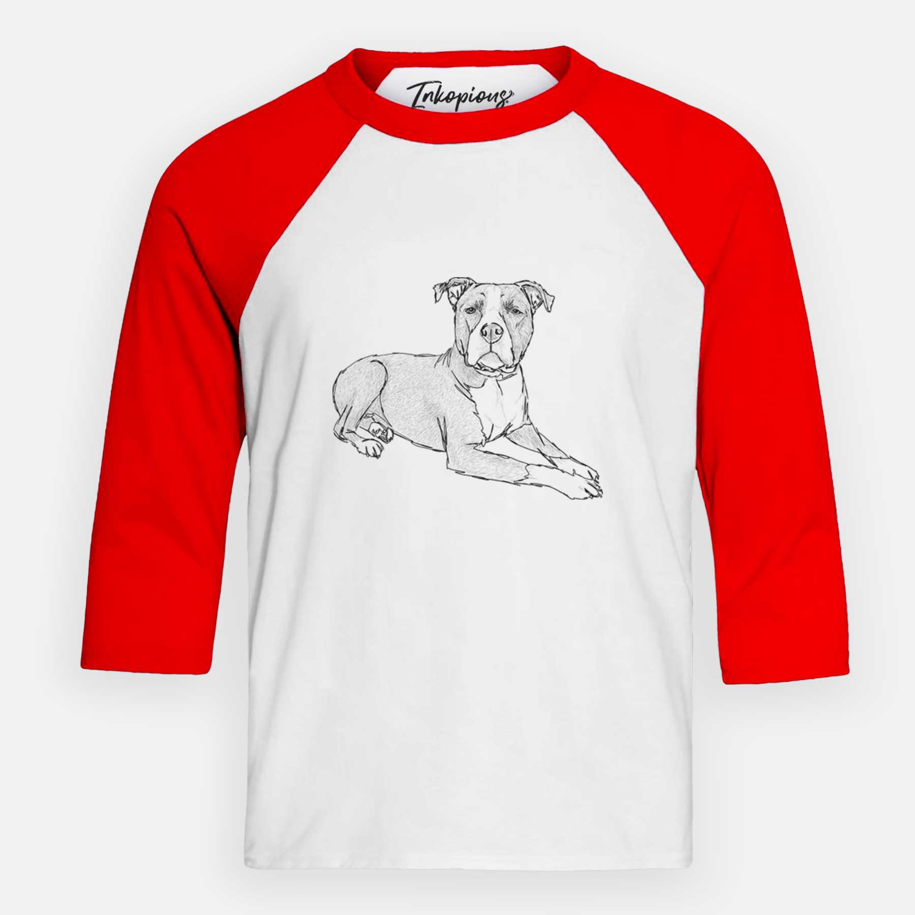 Doodled Bella the Pitbull - Youth 3/4 Long Sleeve