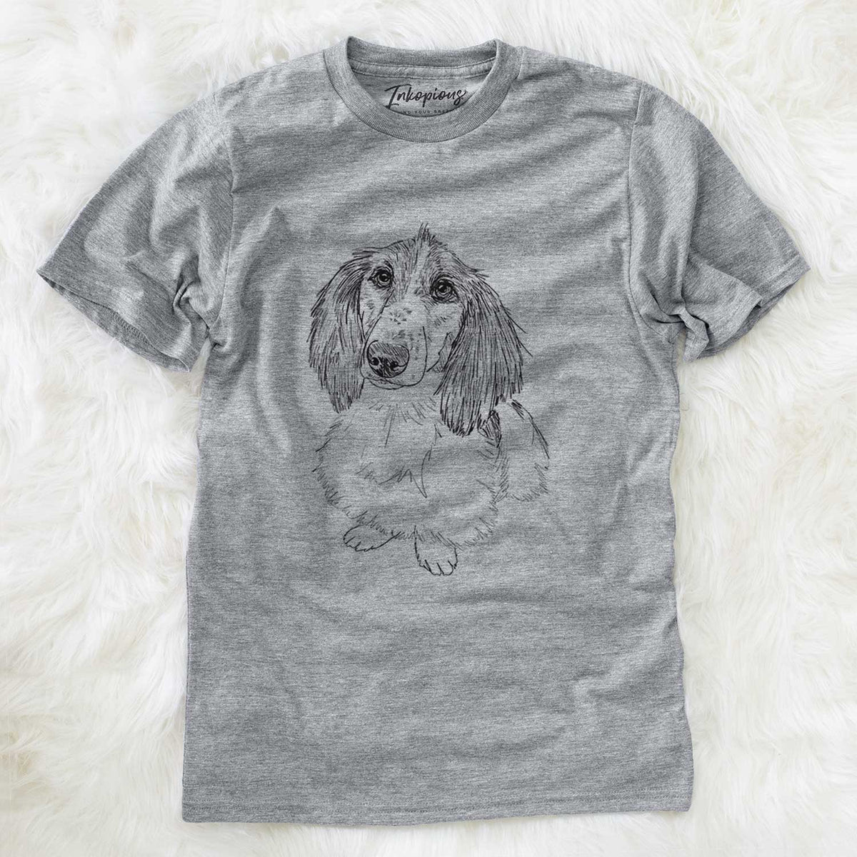 Doodled Bella the Long Haired Dachshund - Unisex Crewneck