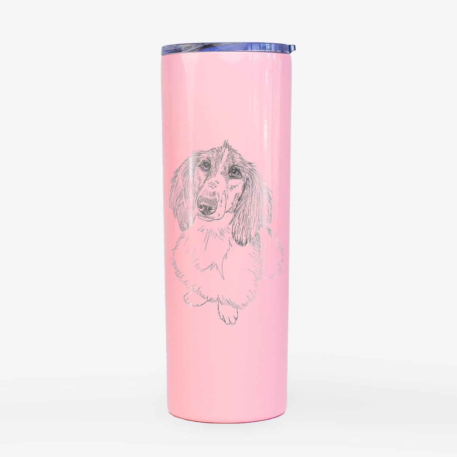 Doodled Bella the Long Haired Dachshund - 20oz Skinny Tumbler