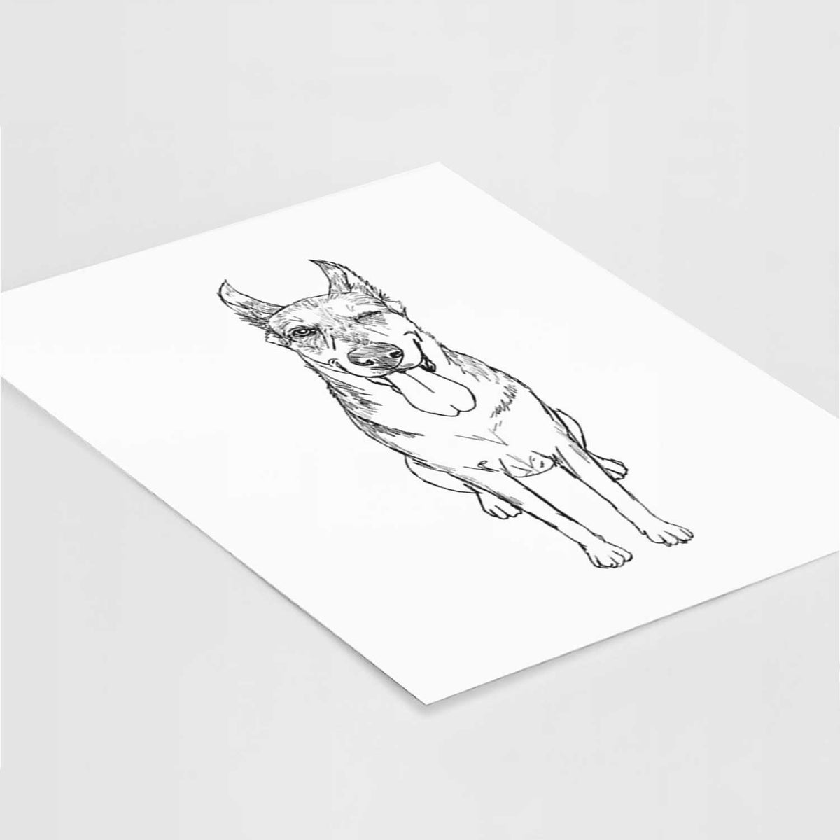 Doodled Bella the German Shepherd Husky Mix Art Print