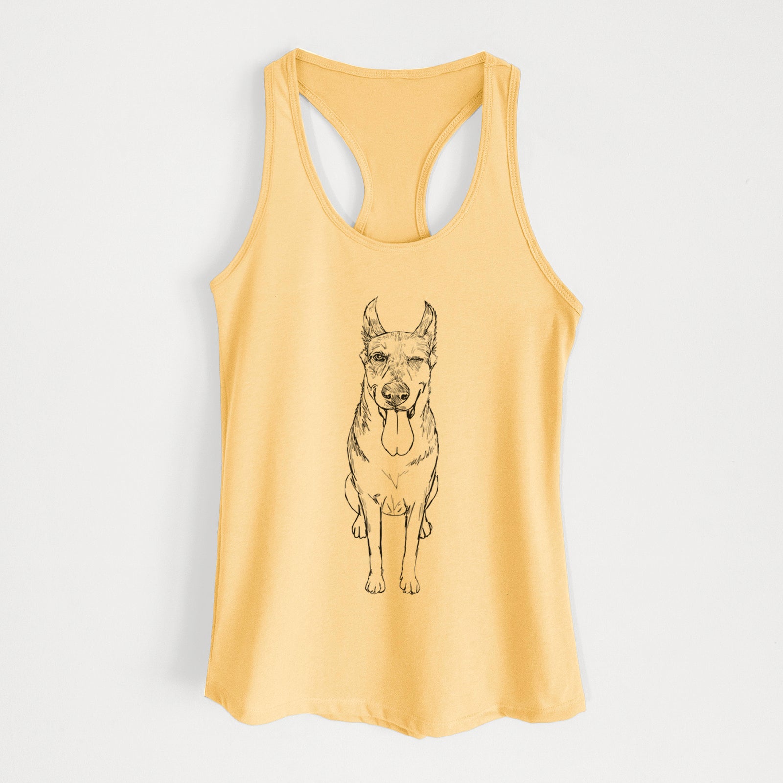 Doodled Bella the German Shepherd Husky Mix - Women's Racerback Tanktop