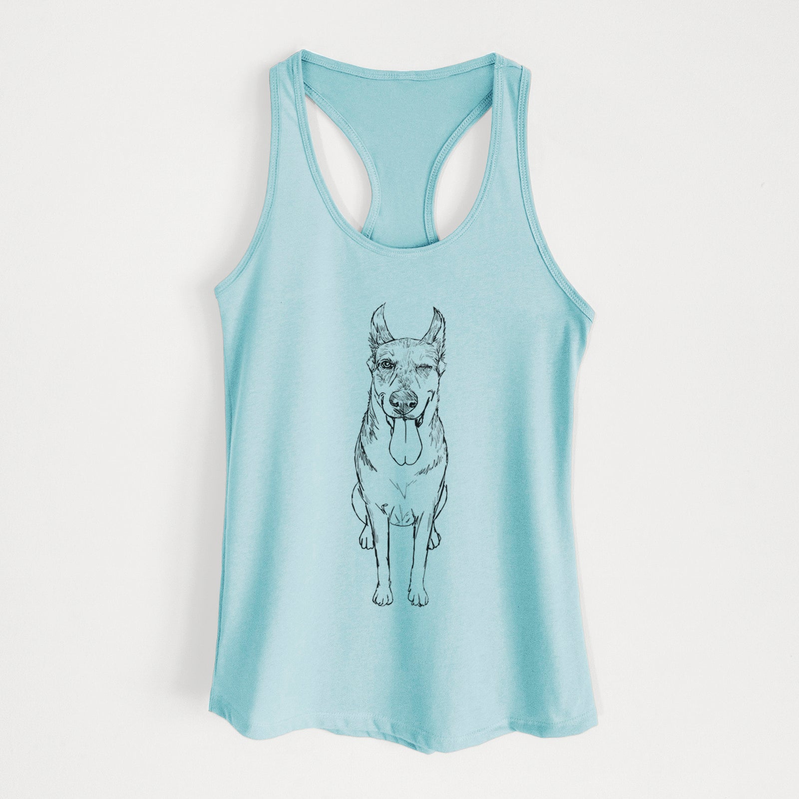 Doodled Bella the German Shepherd Husky Mix - Women's Racerback Tanktop