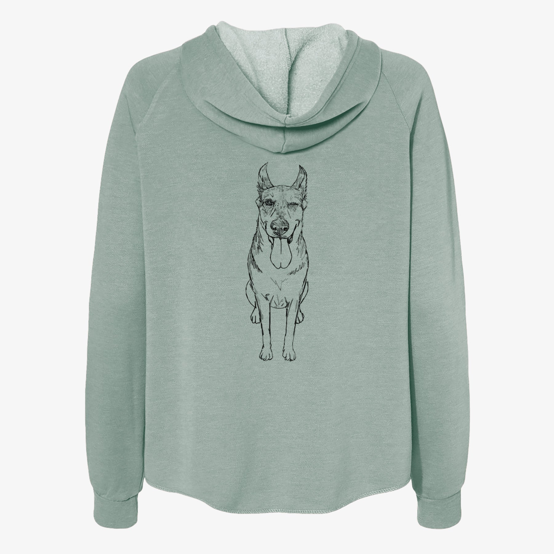 Doodled Bella the German Shepherd Husky Mix - Women's Cali Wave Zip-Up Sweatshirt