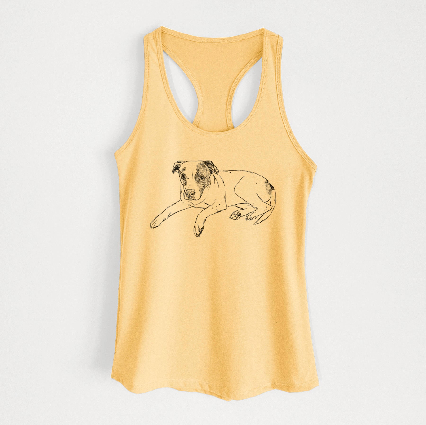 Doodled Bella the Pitbull - Women's Racerback Tanktop