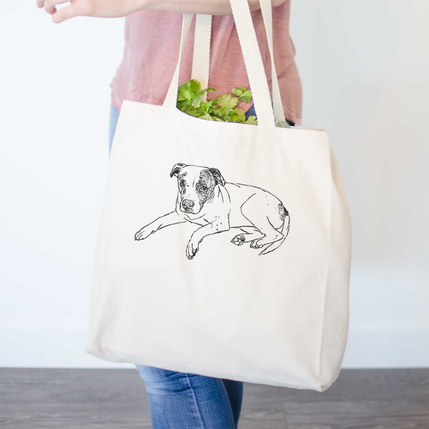 Doodled Bella the Pitbull - Tote Bag