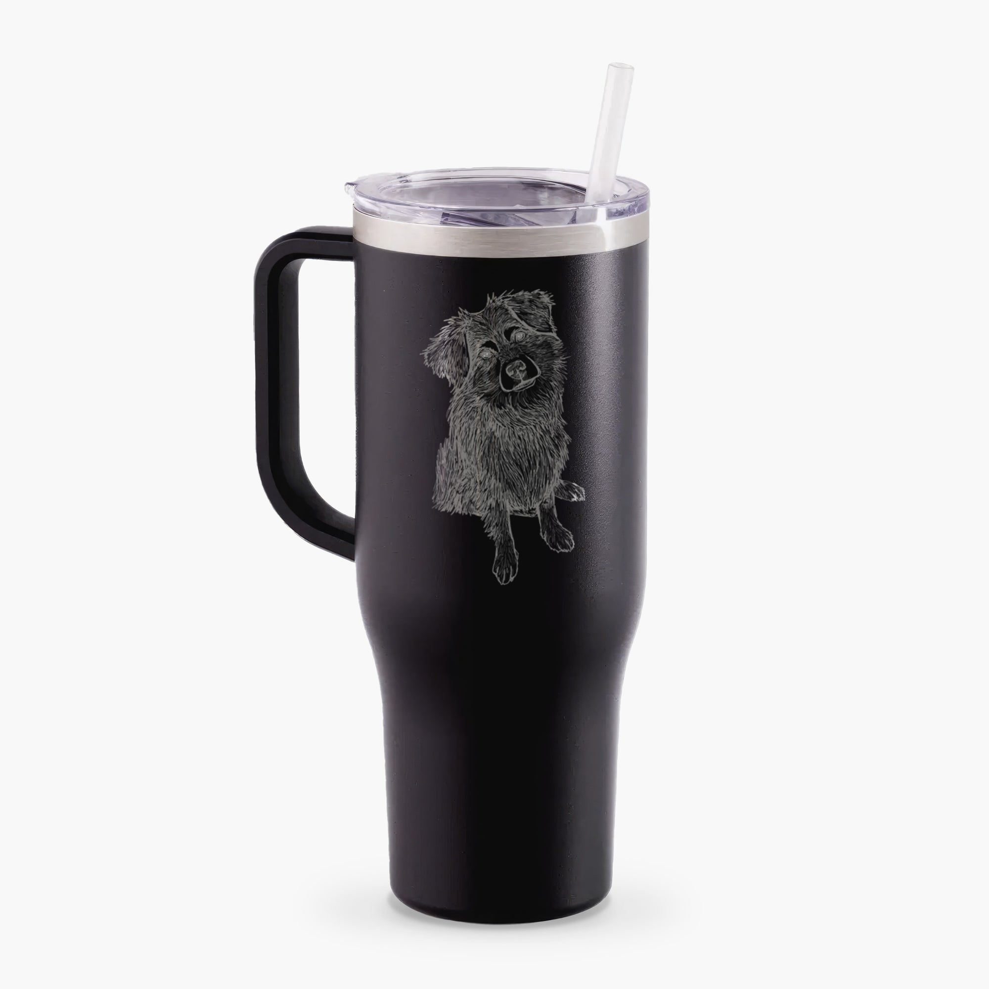 Doodled Belle the Mixed Breed - 40oz Tumbler with Handle