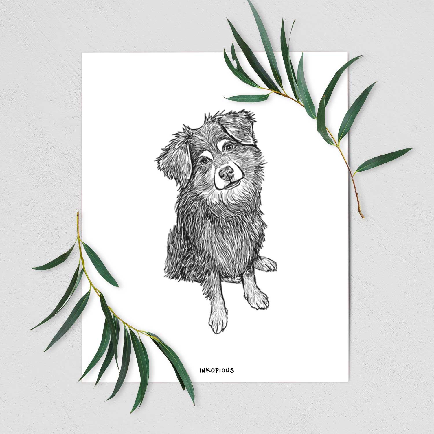 Doodled Belle the Mixed Breed Art Print