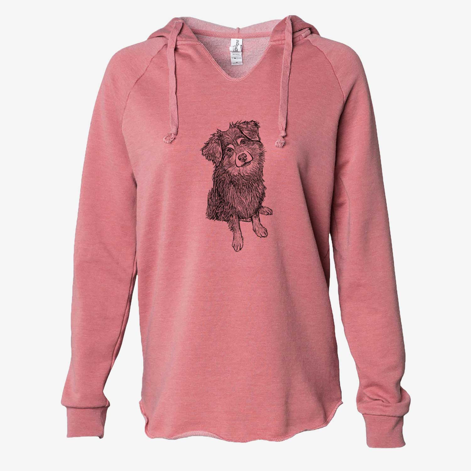 Doodled Belle the Mixed Breed - Cali Wave Hooded Sweatshirt