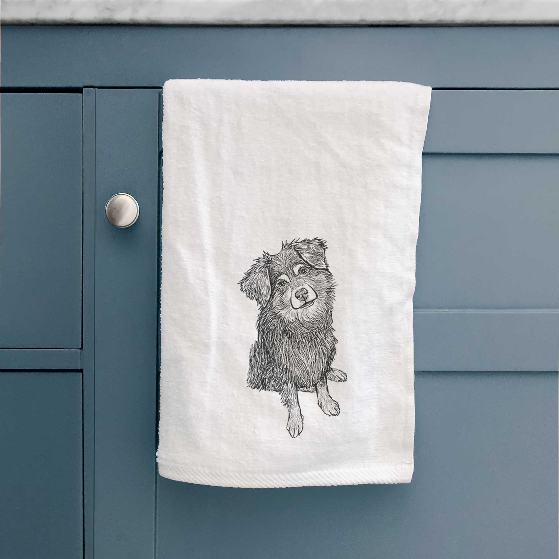 Doodled Belle the Mixed Breed Decorative Hand Towel