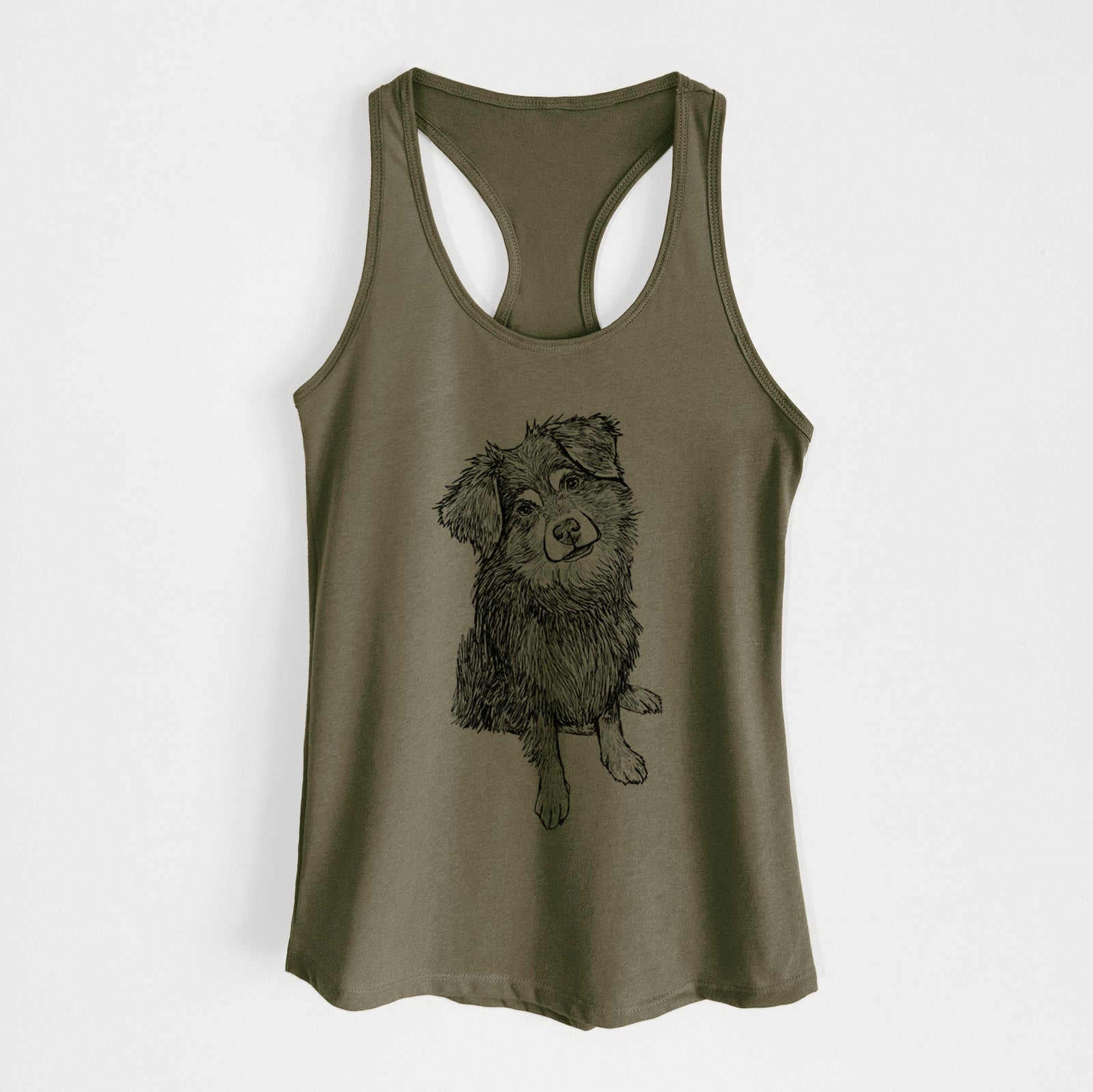 Doodled Belle the Mixed Breed - Women's Racerback Tanktop