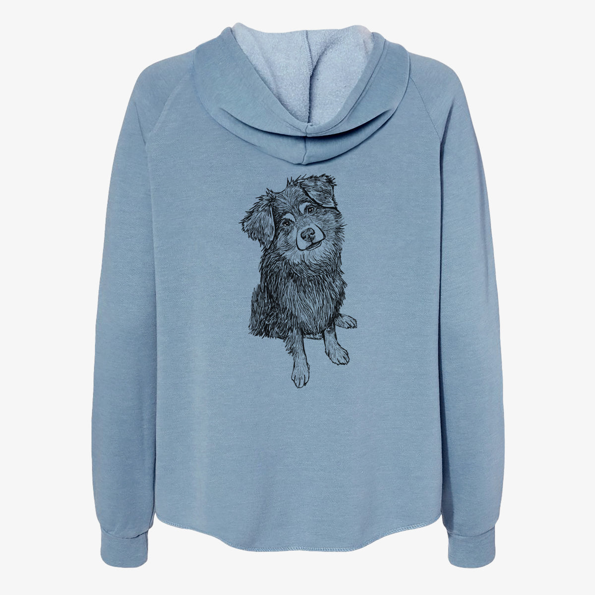 Doodled Belle the Mixed Breed - Women's Cali Wave Zip-Up Sweatshirt
