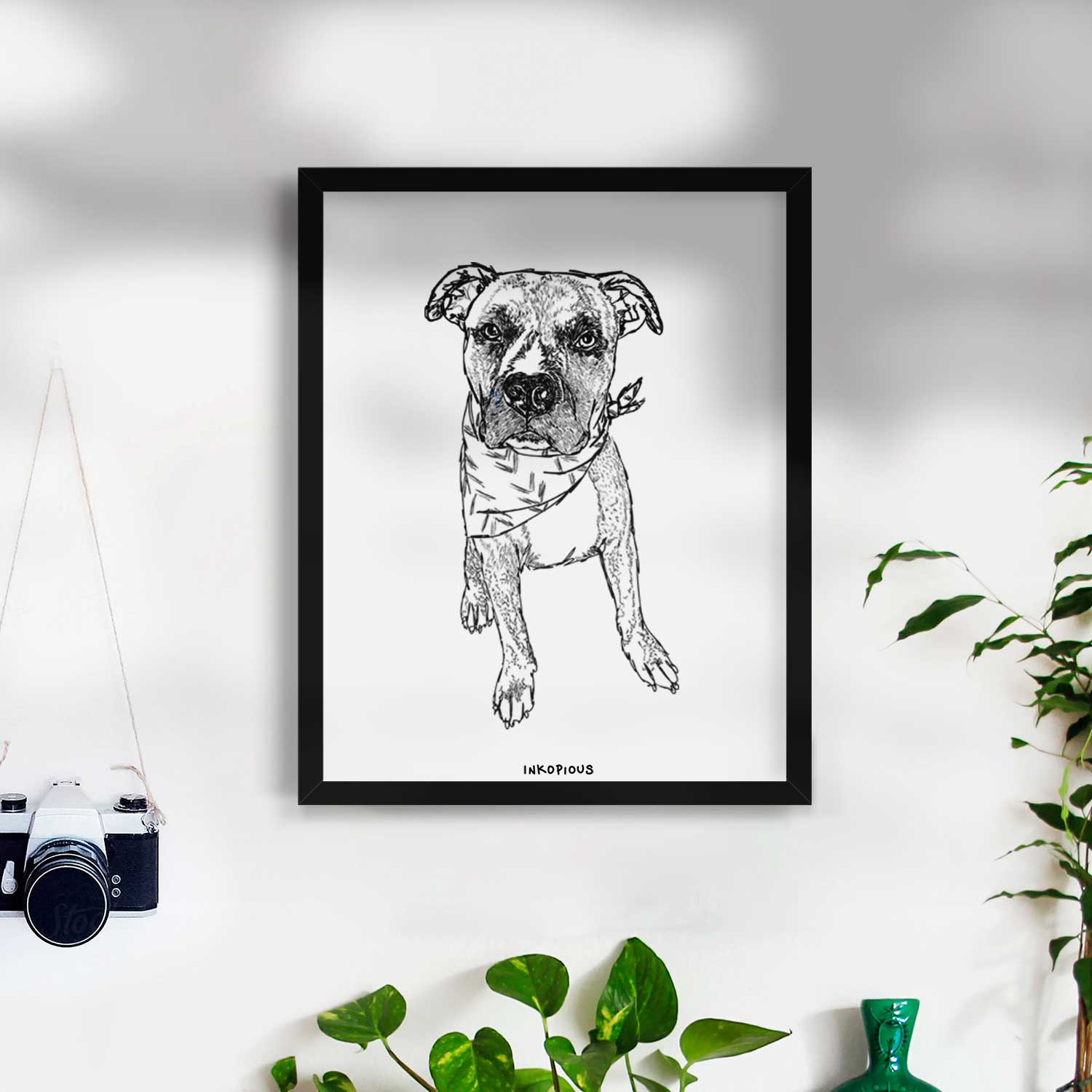 Doodled Benny the Mixed Breed Art Print