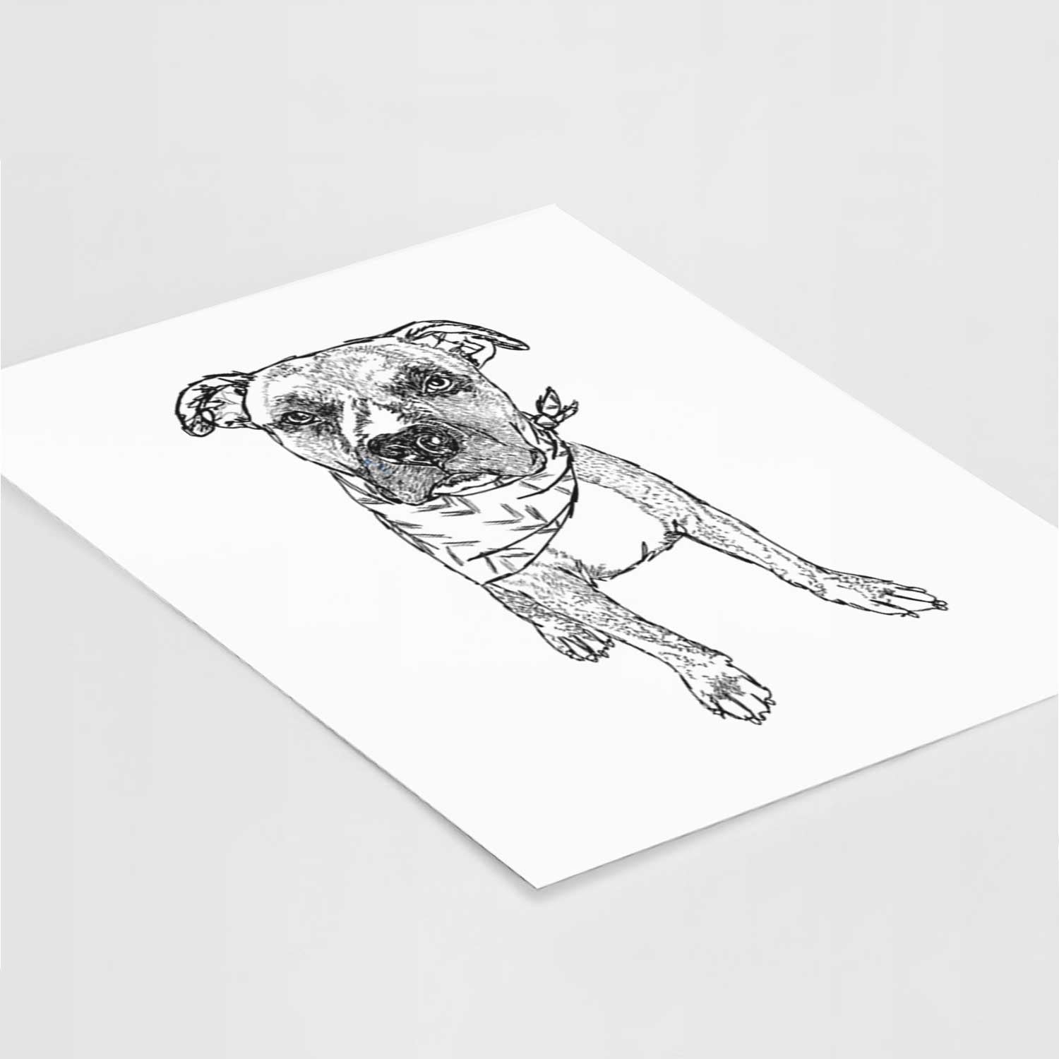 Doodled Benny the Mixed Breed Art Print