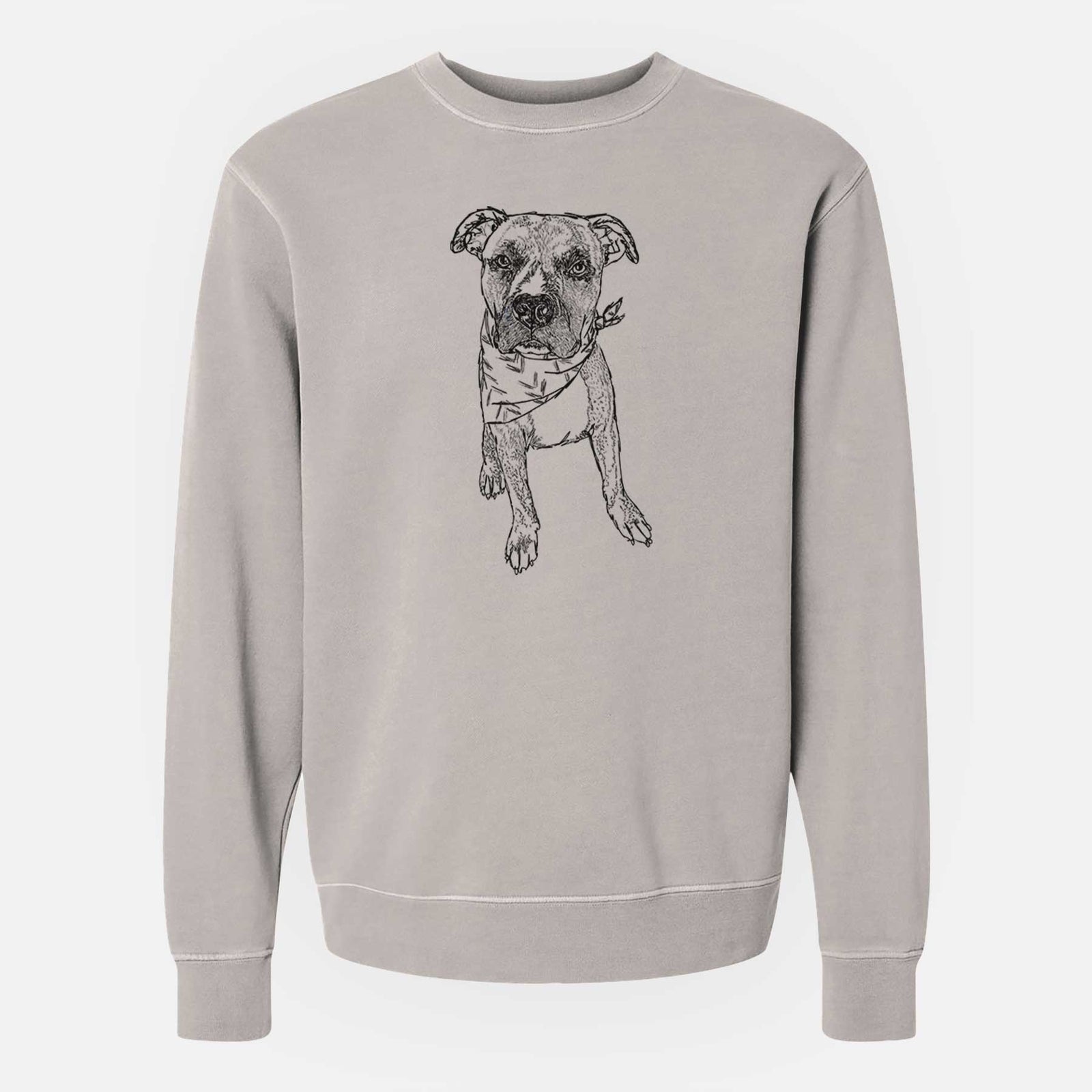 Doodled Benny the Mixed Breed - Unisex Pigment Dyed Crew Sweatshirt