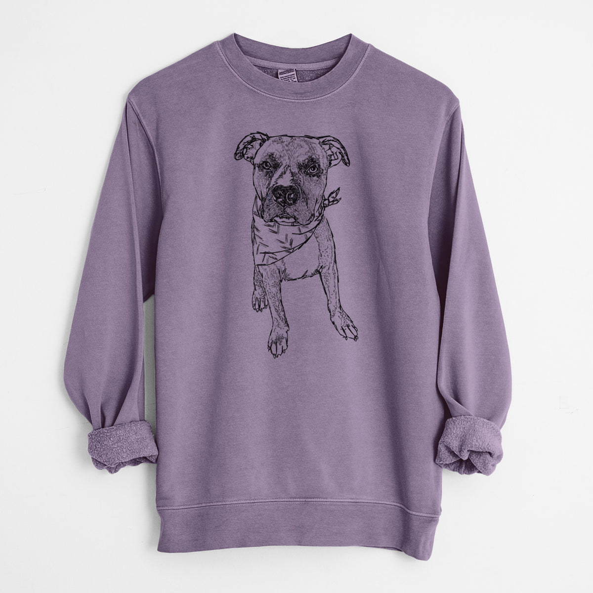 Doodled Benny the Mixed Breed - Unisex Pigment Dyed Crew Sweatshirt