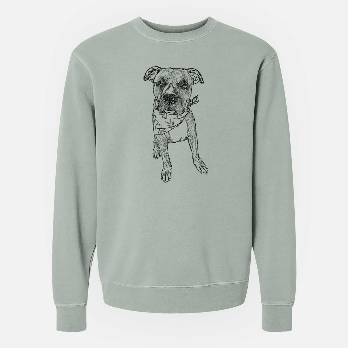 Doodled Benny the Mixed Breed - Unisex Pigment Dyed Crew Sweatshirt