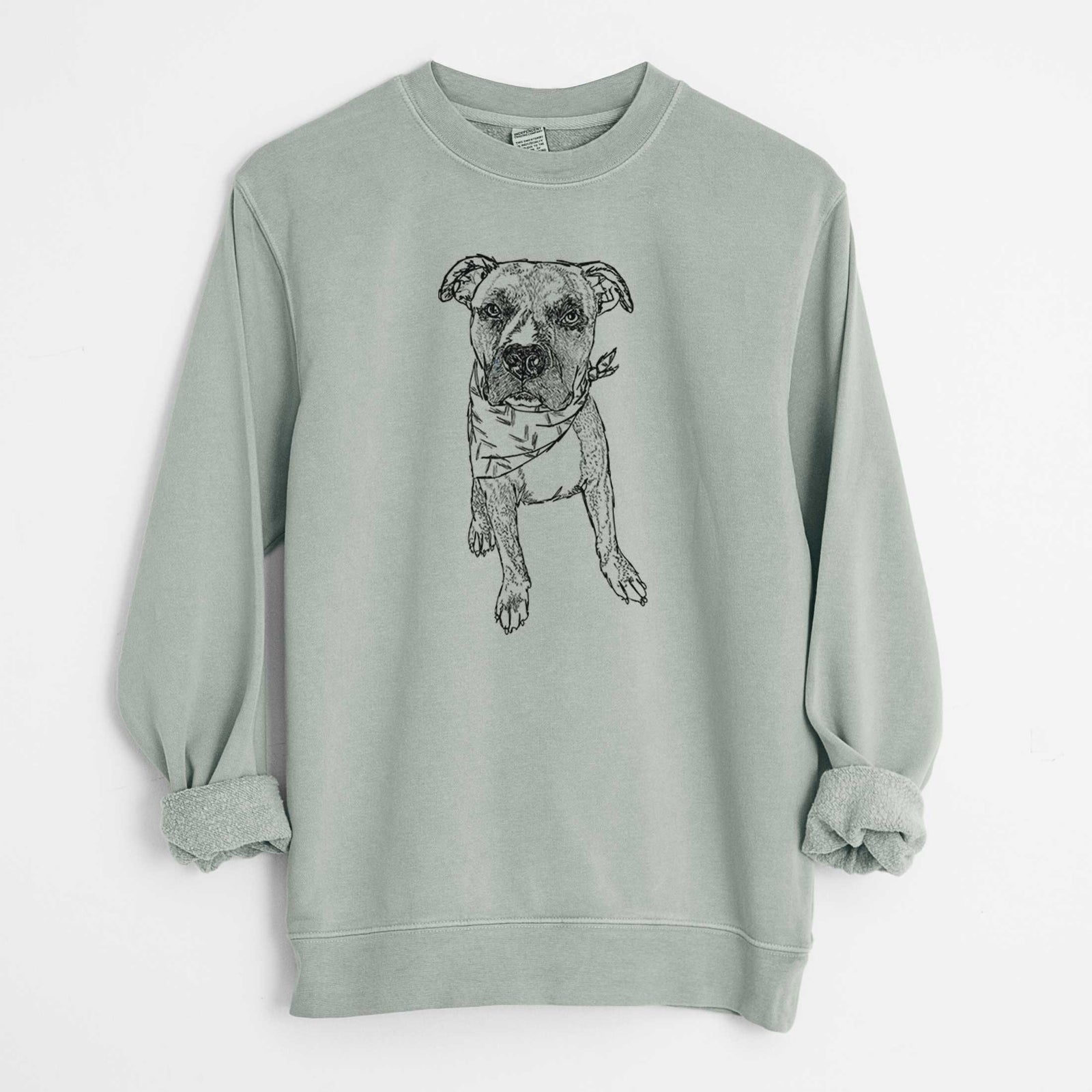 Doodled Benny the Mixed Breed - Unisex Pigment Dyed Crew Sweatshirt