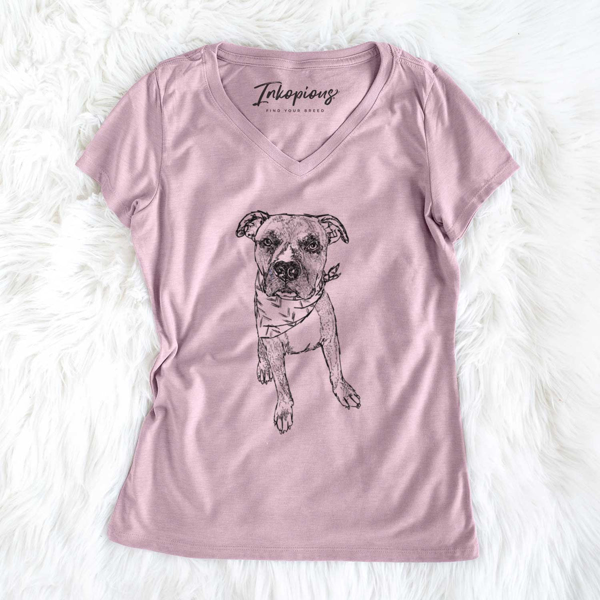 Doodled Benny the Mixed Breed - Women&#39;s V-neck Shirt