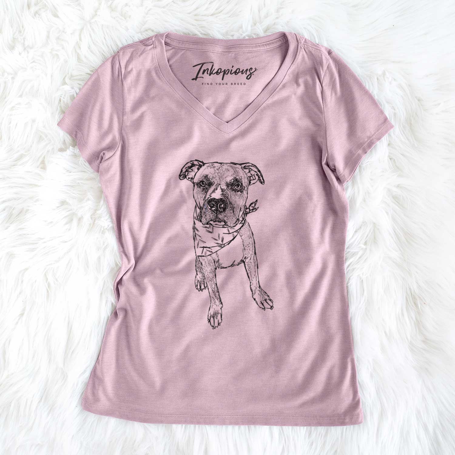 Doodled Benny the Mixed Breed - Women's V-neck Shirt