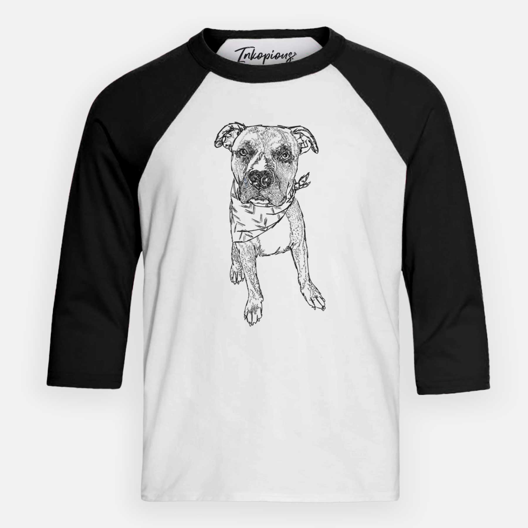 Doodled Benny the Mixed Breed - Youth 3/4 Long Sleeve