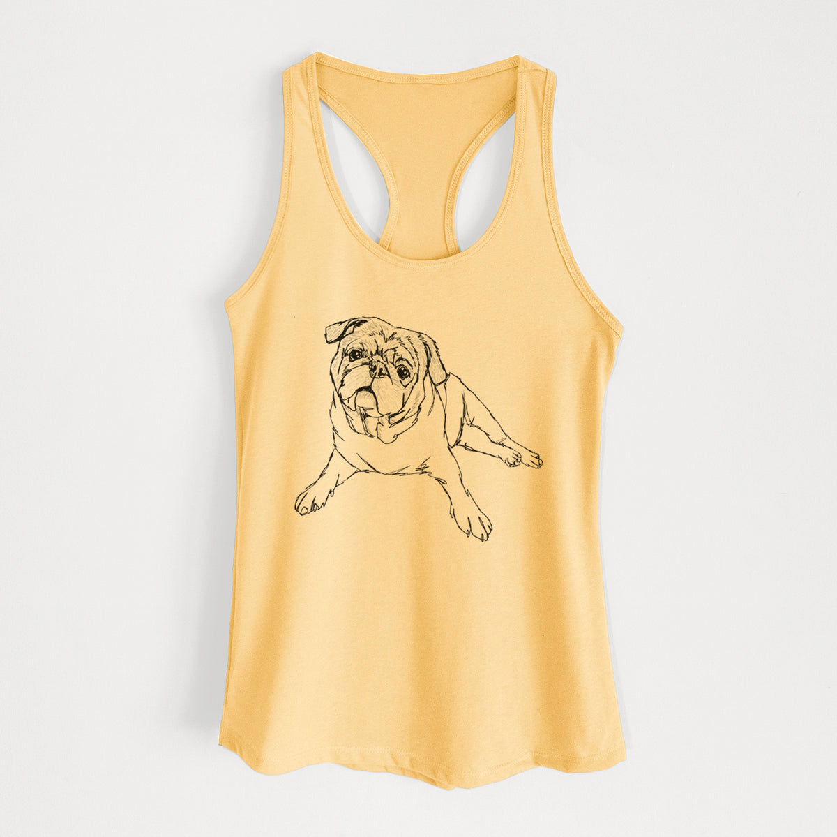 Doodled Benny the Pug - Women's Racerback Tanktop