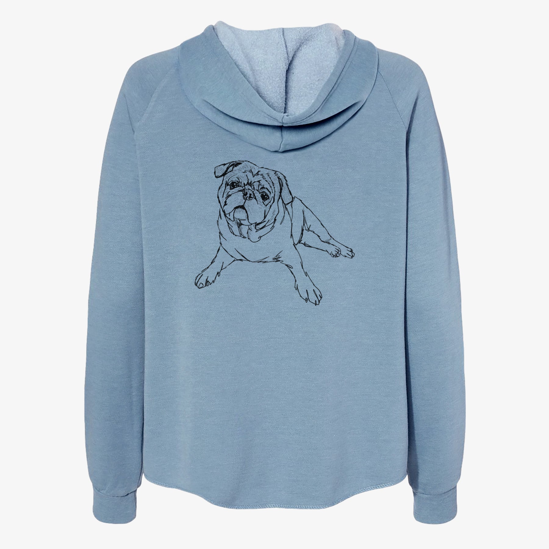 Doodled Benny the Pug - Women's Cali Wave Zip-Up Sweatshirt