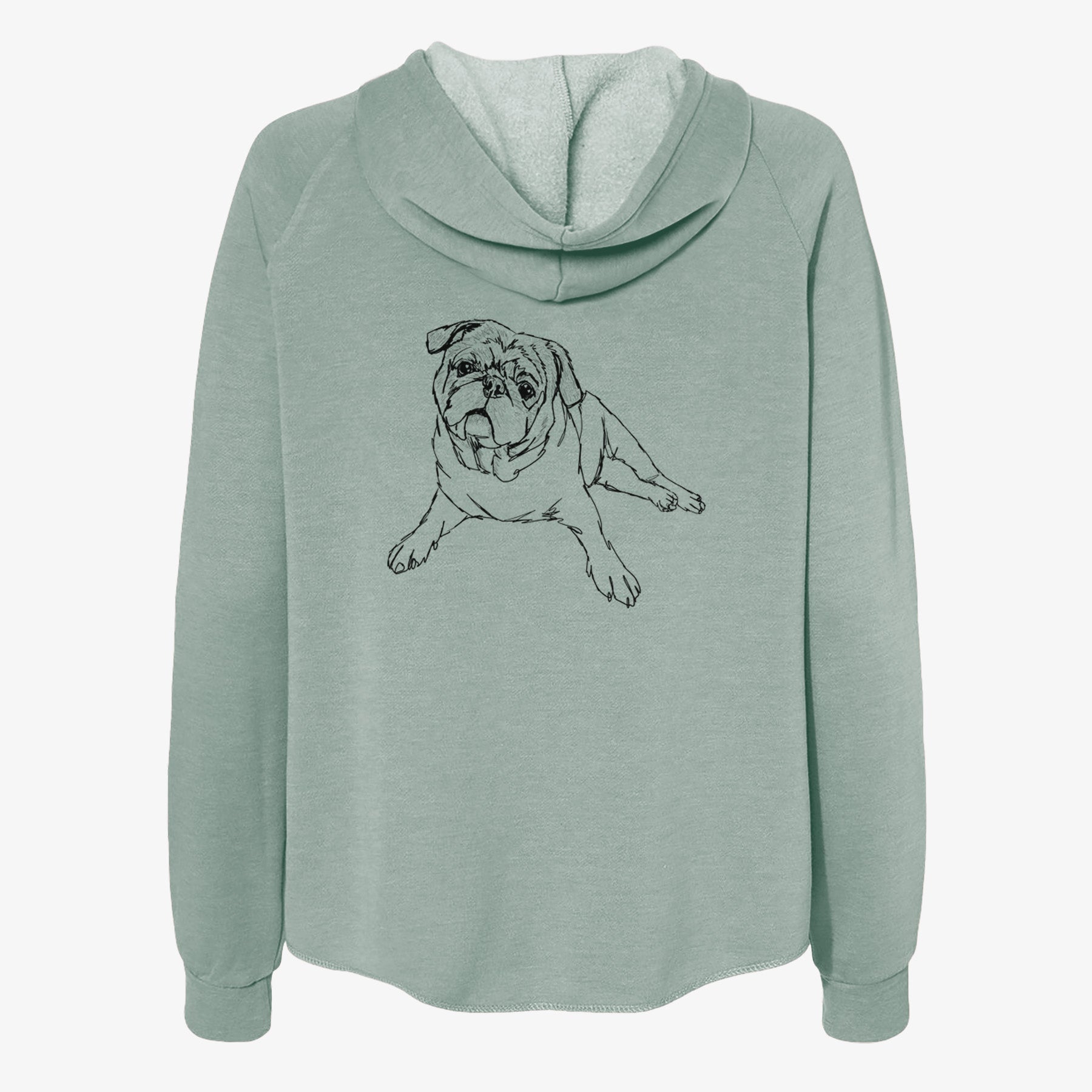 Doodled Benny the Pug - Women's Cali Wave Zip-Up Sweatshirt