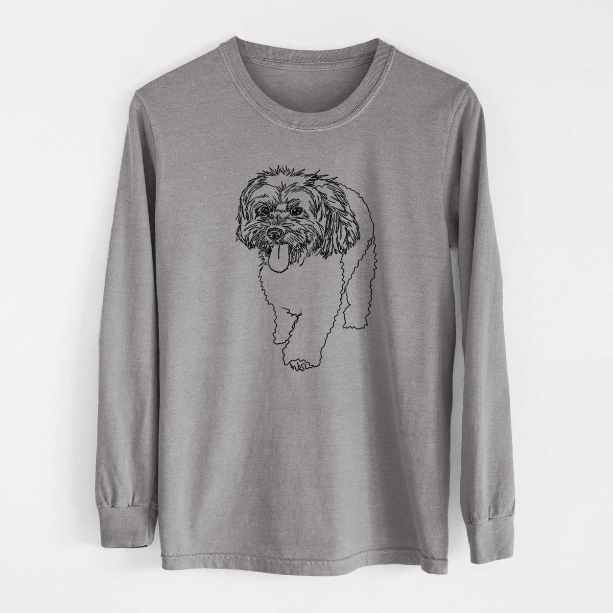 Doodled Benson the Havanese - Heavyweight 100% Cotton Long Sleeve