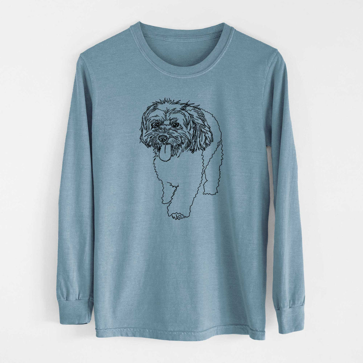 Doodled Benson the Havanese - Heavyweight 100% Cotton Long Sleeve